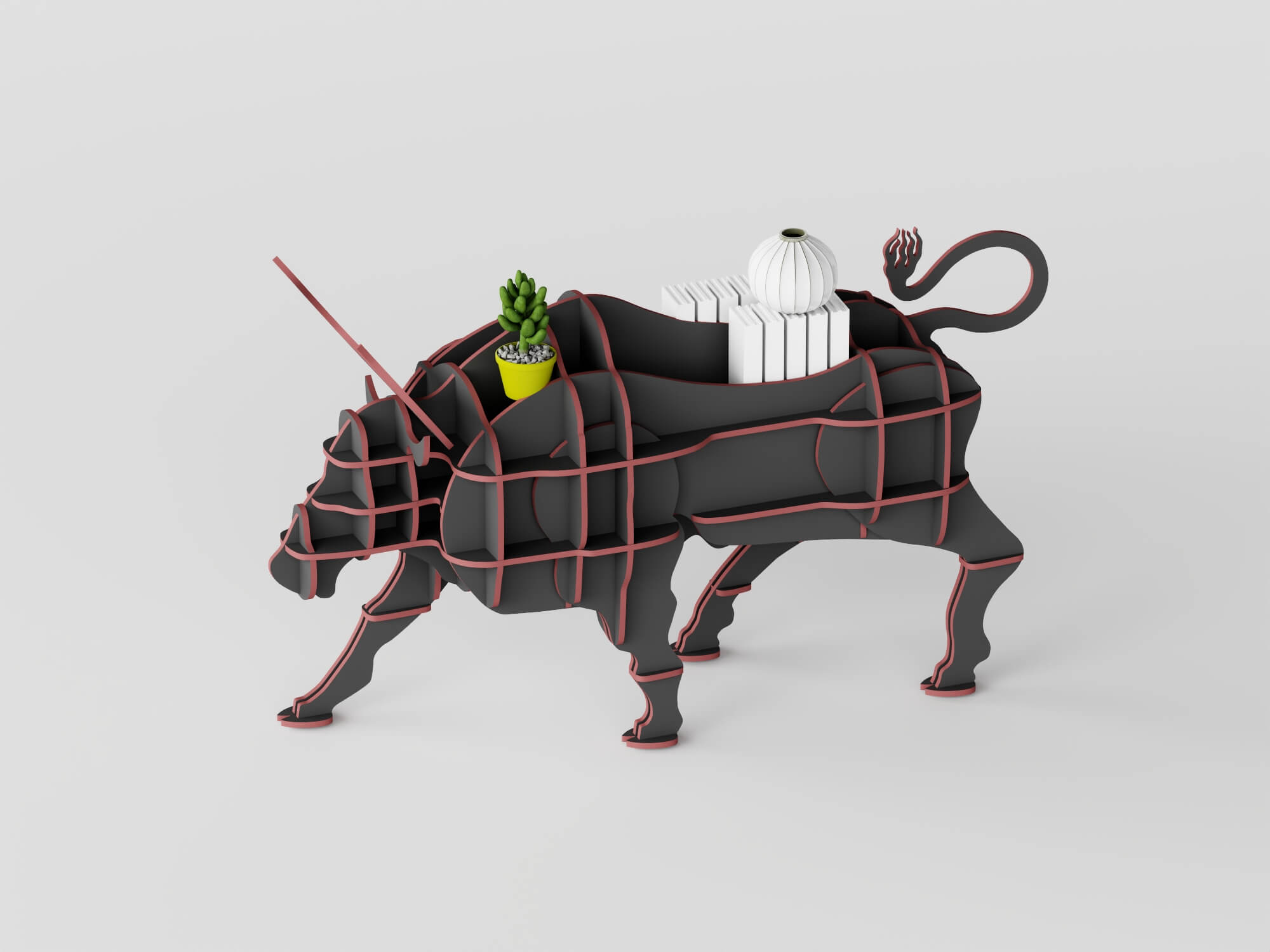 Animal Shaped Wooden Shelves 3D Model 3D Model