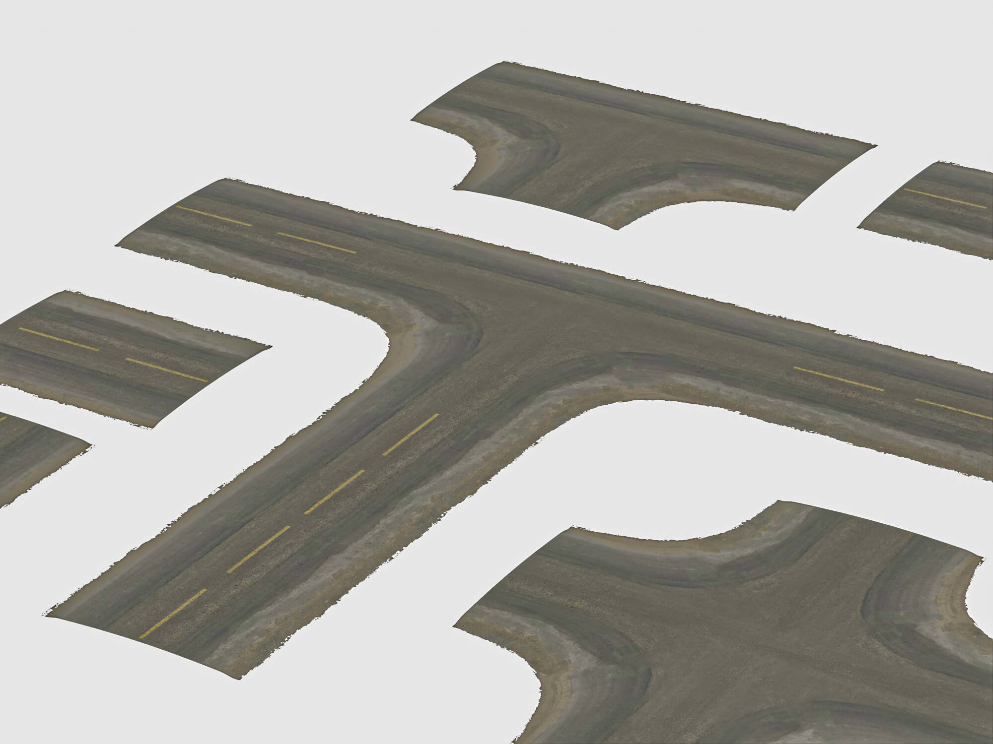 Asphalt Road Segments 3D Model 3D Model