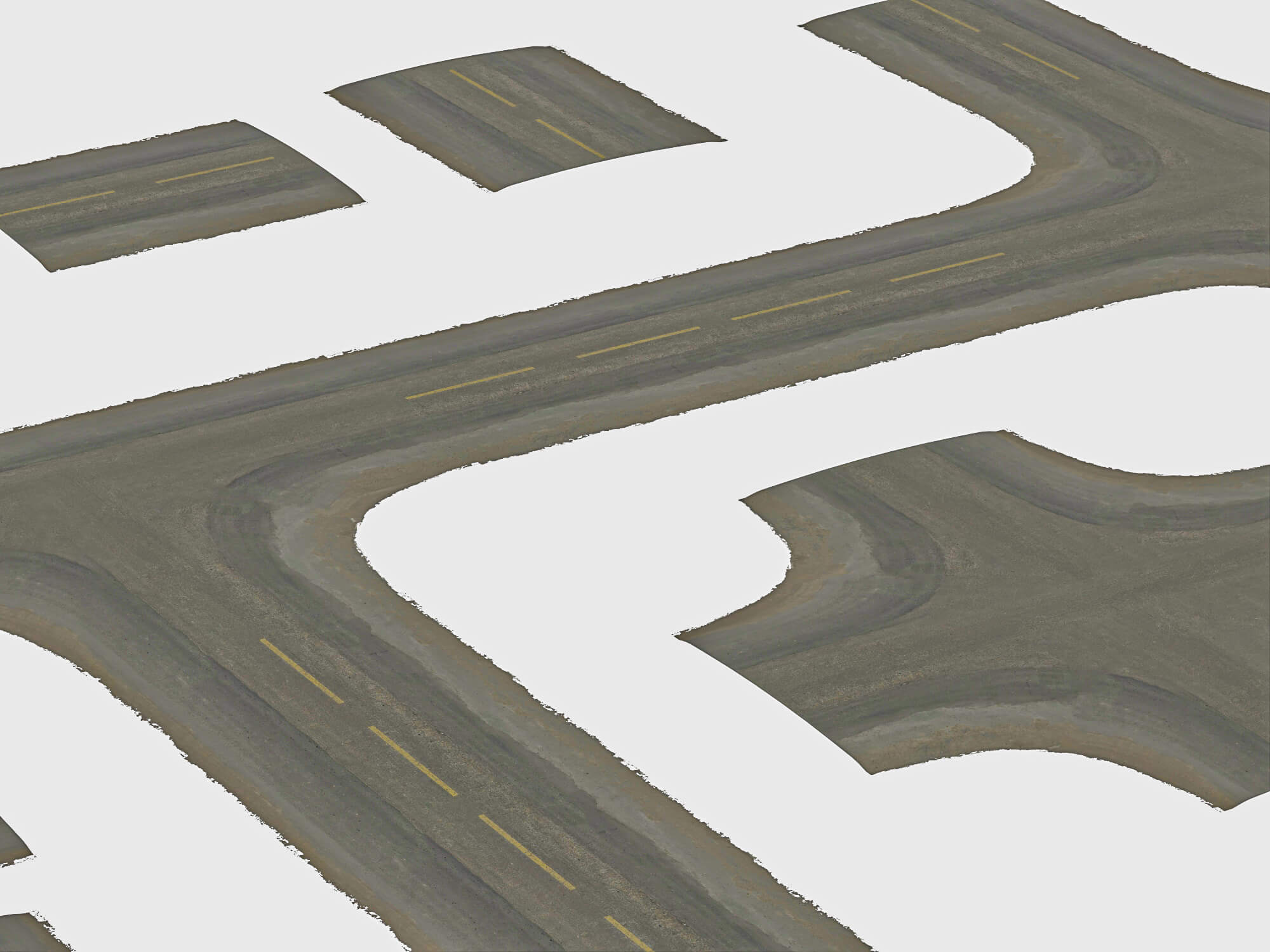 Asphalt Road Segments 3D Model 3D Model