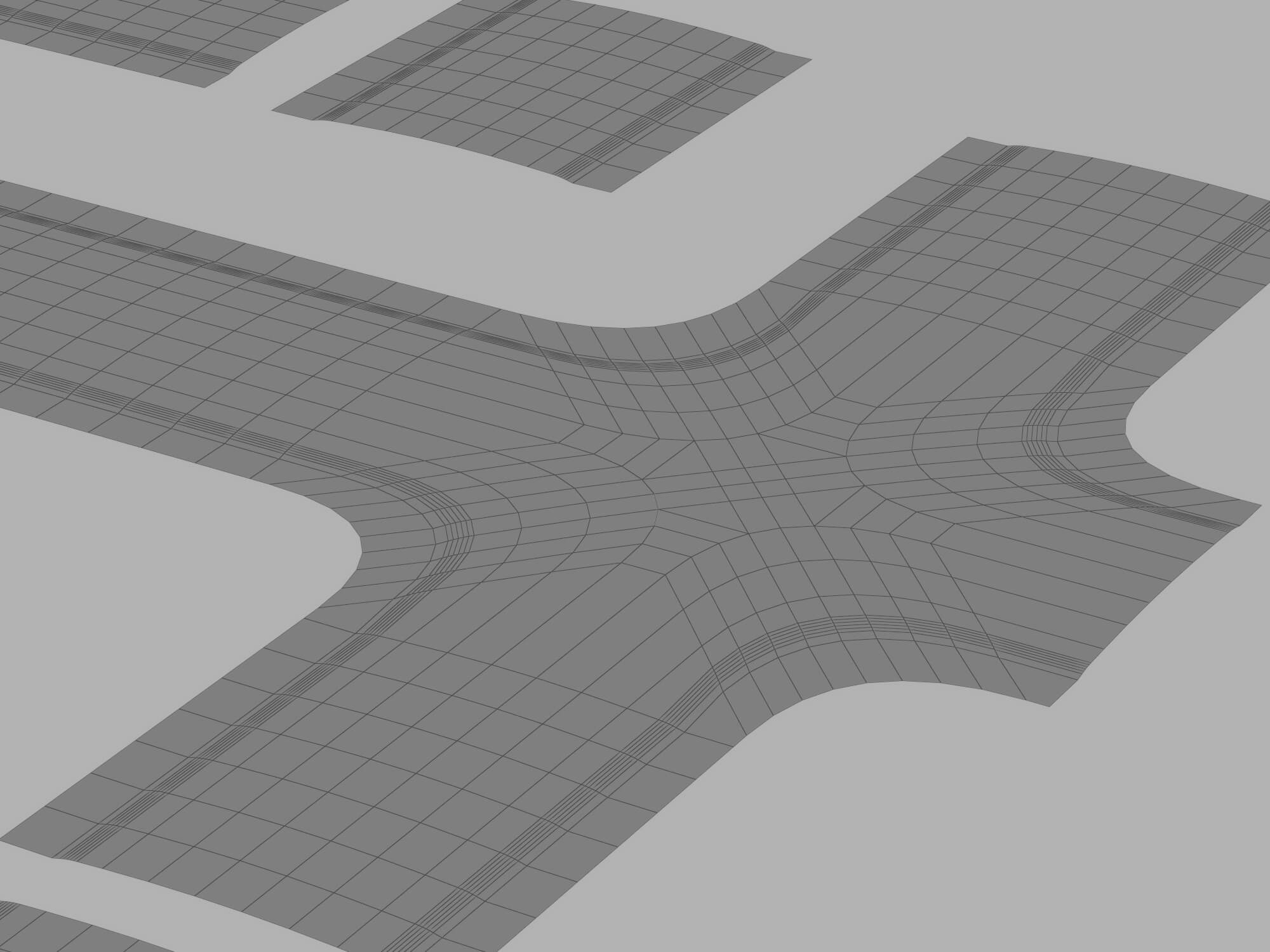 Asphalt Road Segments 3D Model 3D Model