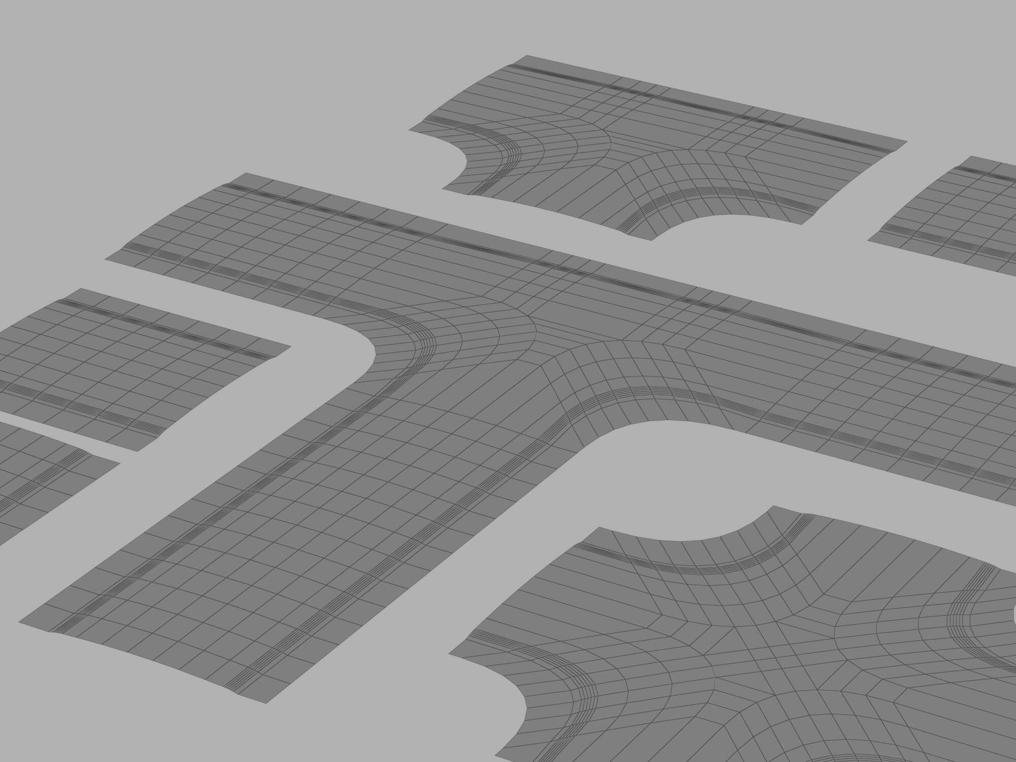 Asphalt Road Segments 3D Model 3D Model