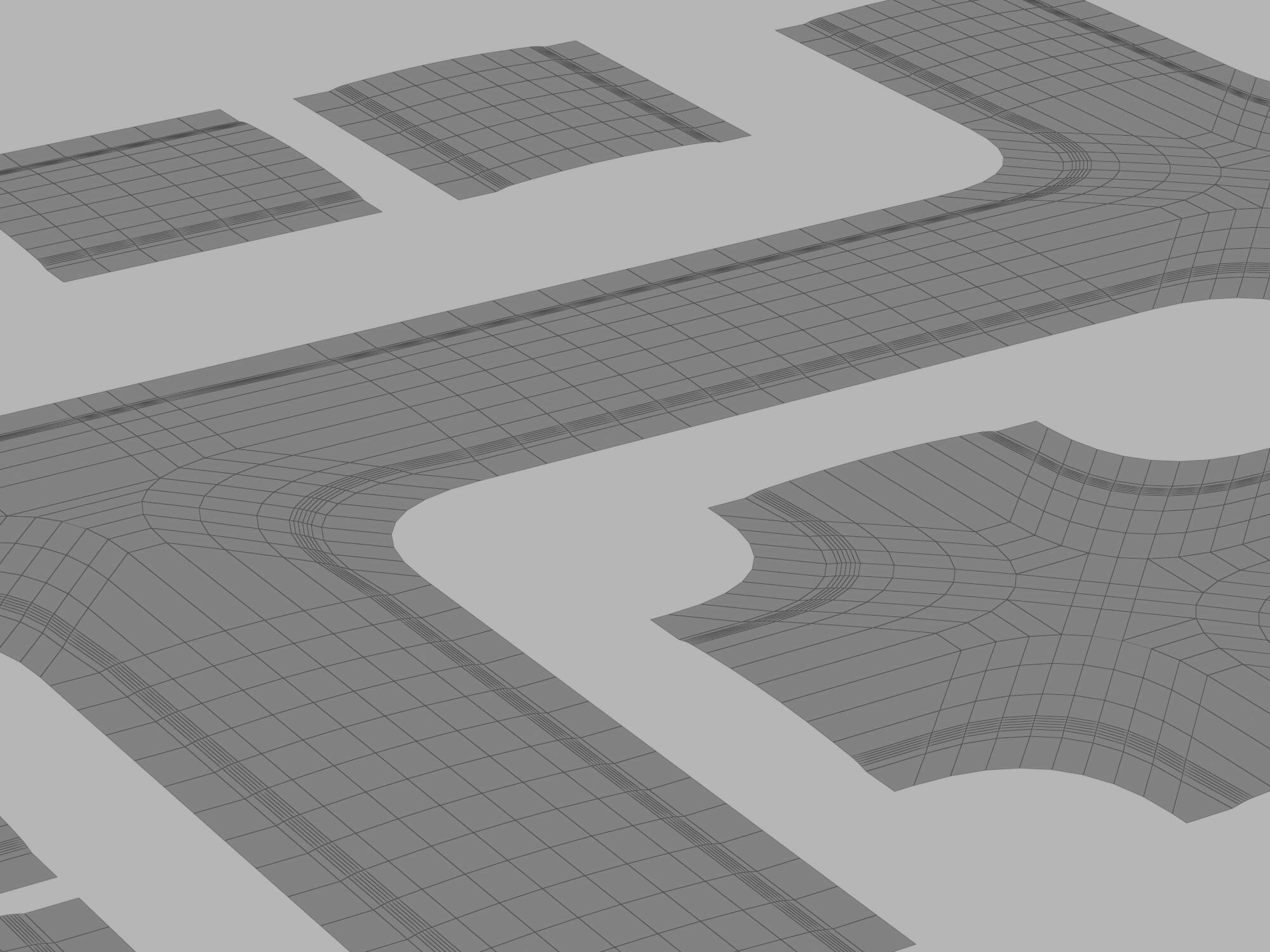 Asphalt Road Segments 3D Model 3D Model