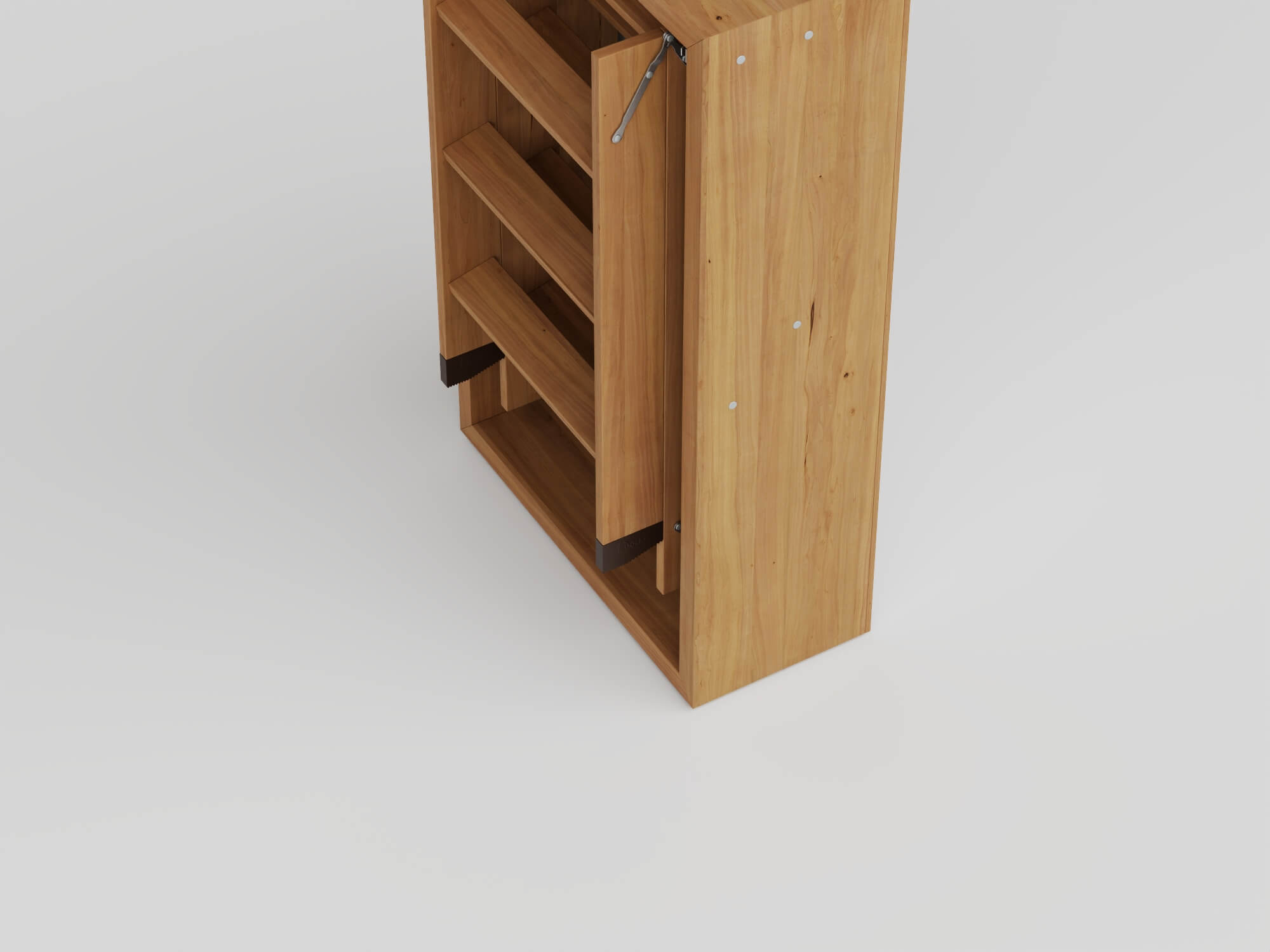 Attic Folding Wooden Staircase 3D Model