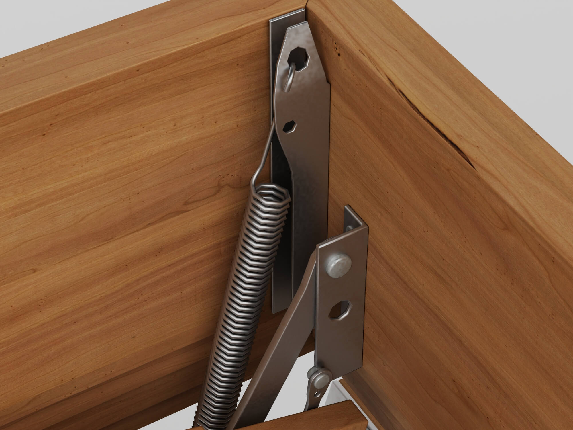Attic Folding Wooden Staircase 3D Model