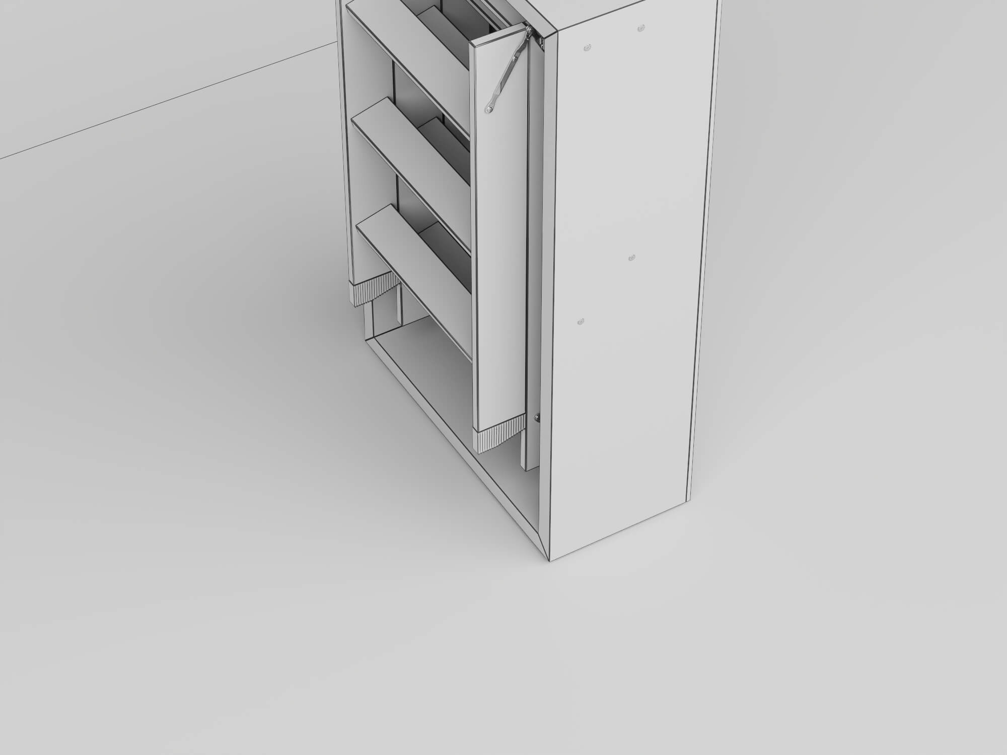 Attic Folding Wooden Staircase 3D Model