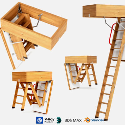 Attic Folding Wooden Staircase
