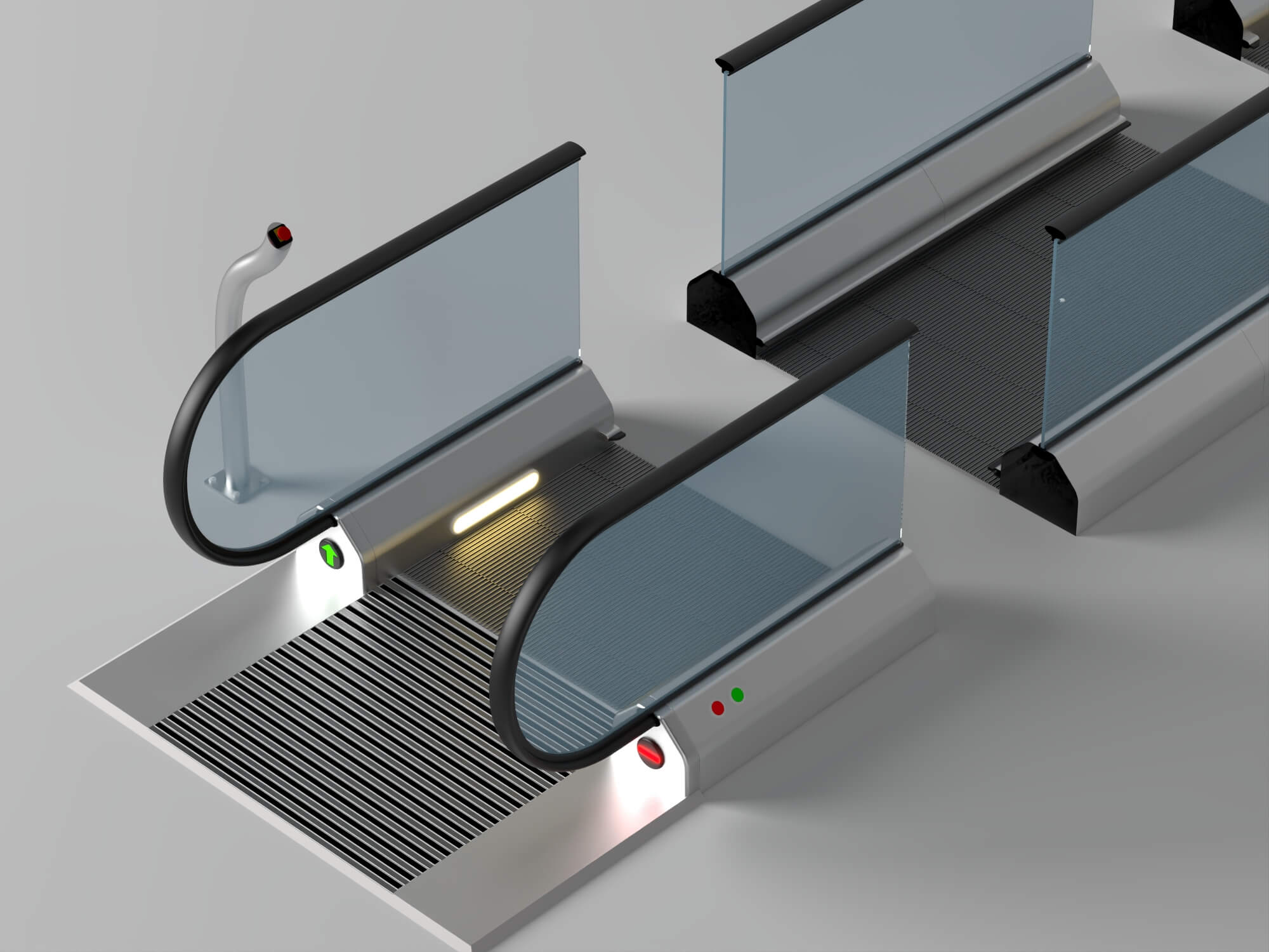 Automatic Sliding Speed Gate Turnstile Lowpoly 3D Model 3D Model