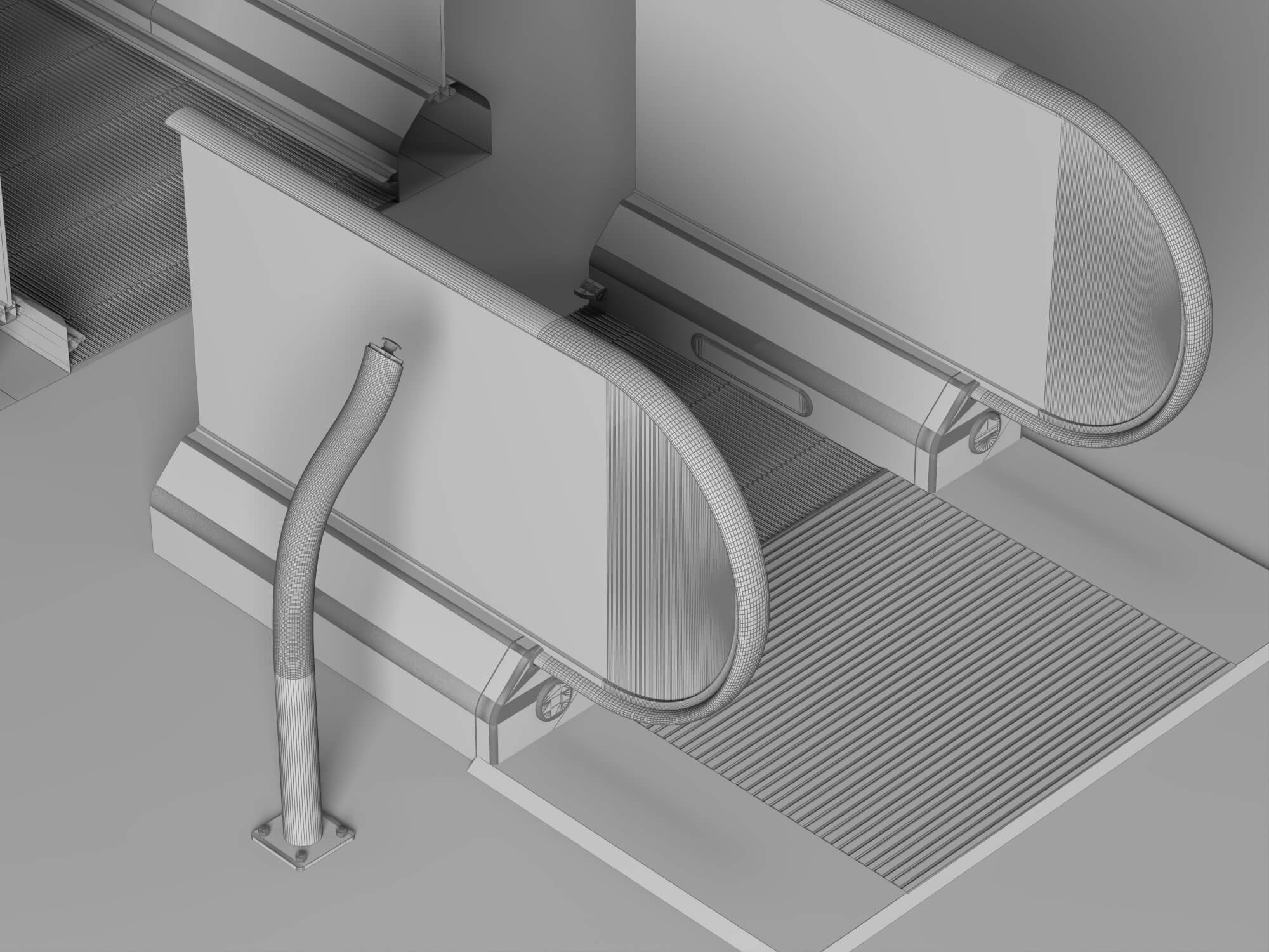 Automatic Sliding Speed Gate Turnstile Lowpoly 3D Model 3D Model