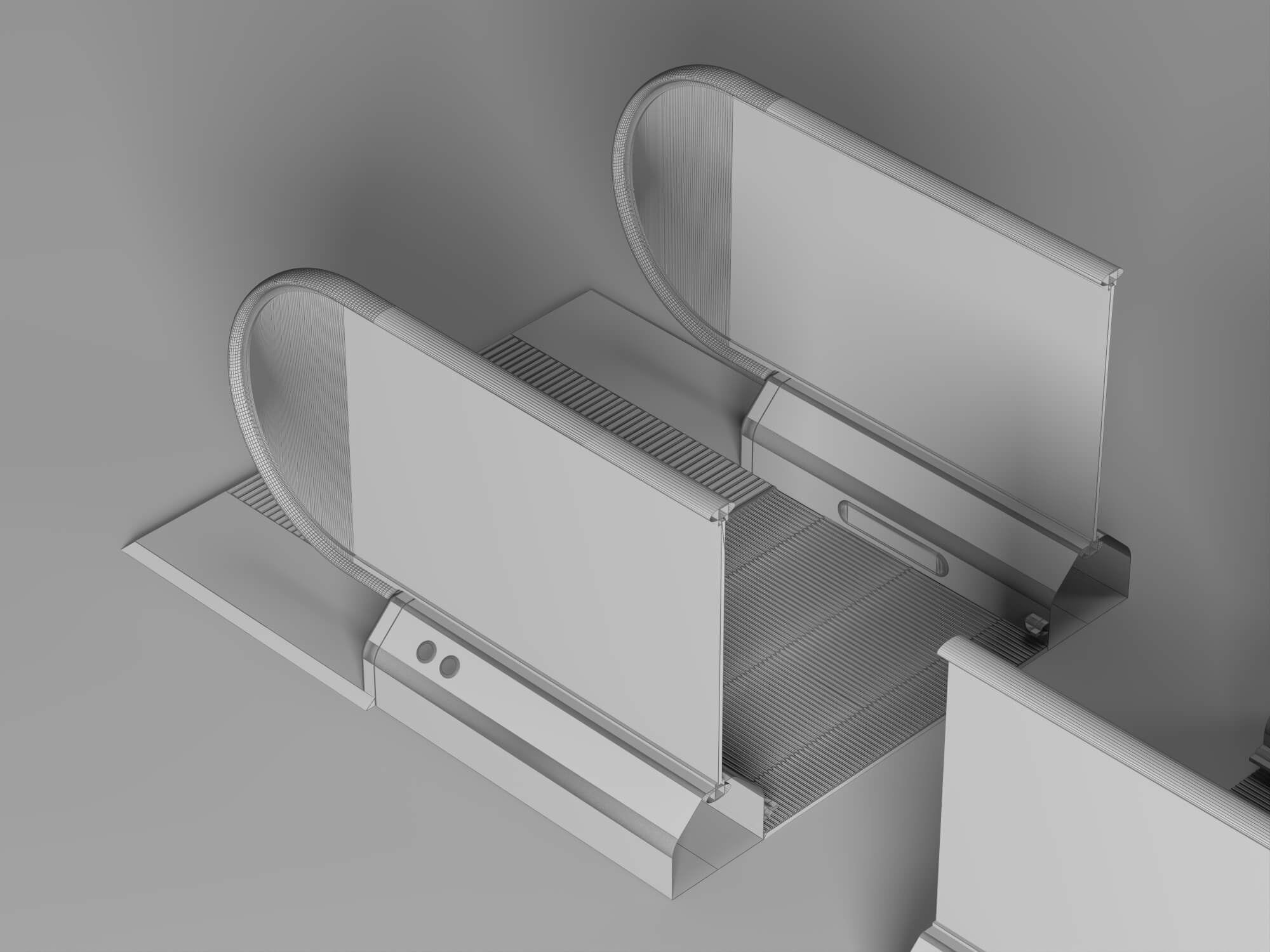 Automatic Sliding Speed Gate Turnstile Lowpoly 3D Model 3D Model