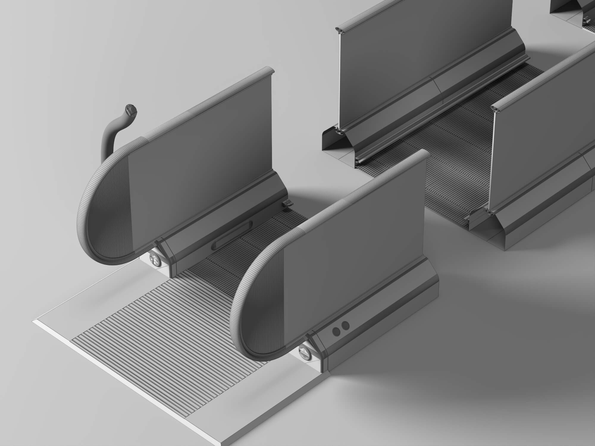 Automatic Sliding Speed Gate Turnstile Lowpoly 3D Model 3D Model