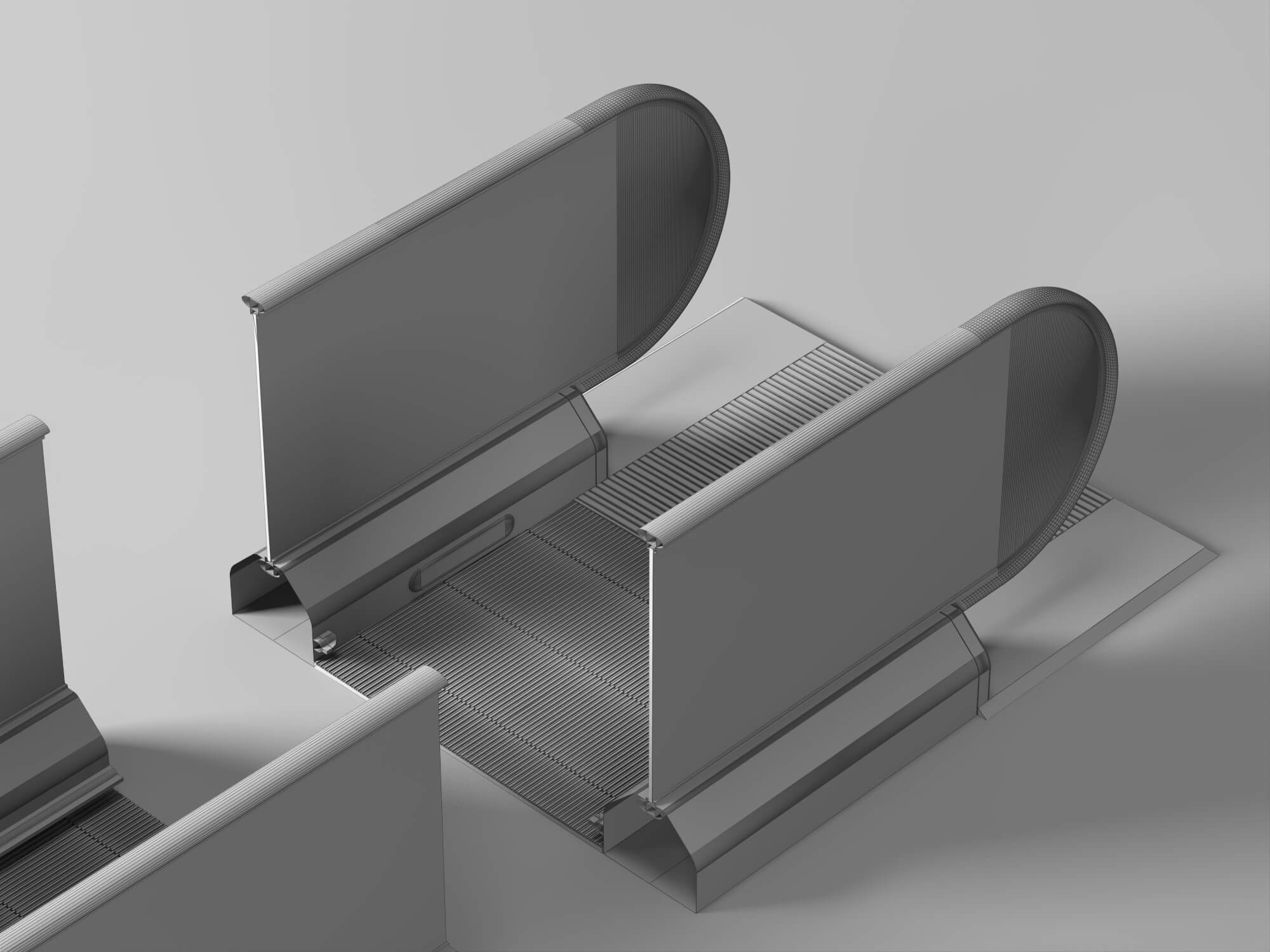 Automatic Sliding Speed Gate Turnstile Lowpoly 3D Model 3D Model