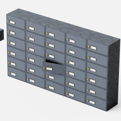 Bank Safe Deposit Boxes 3D Model Pack
