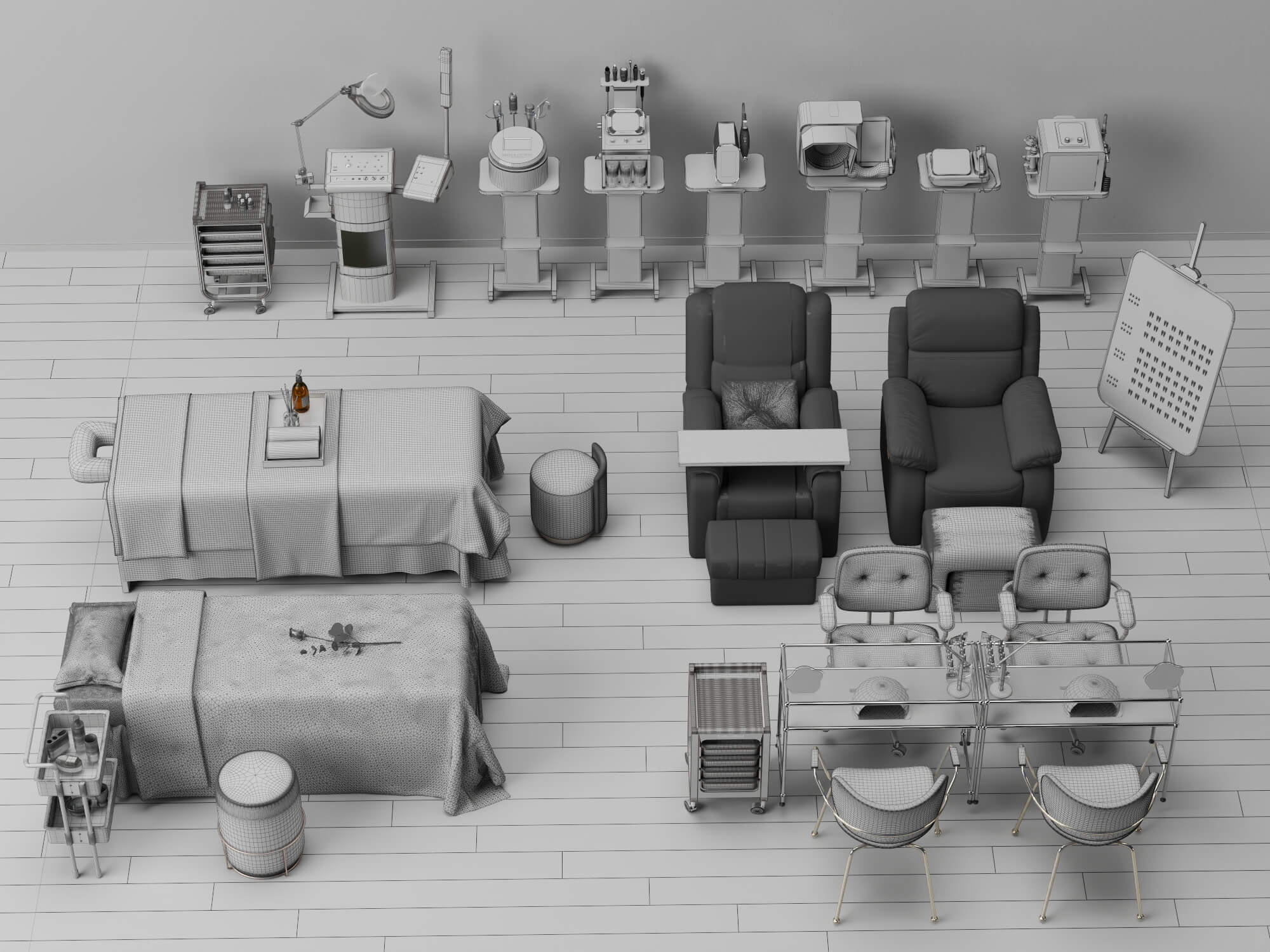 Beauty Salon Equipment Pack 3D Model 3D Model