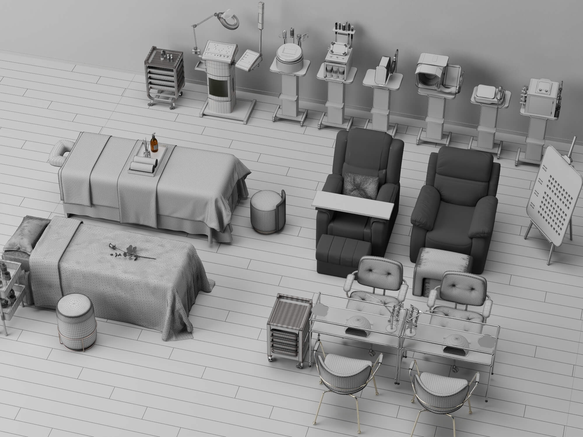 Beauty Salon Equipment Pack 3D Model 3D Model