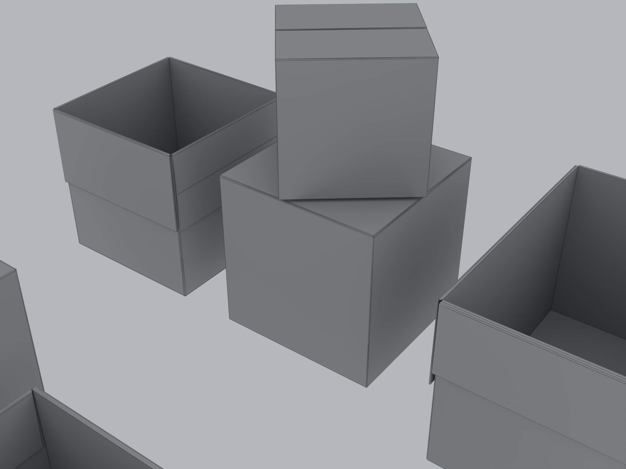 Cardboard Shipping Boxes Collection 3D Model