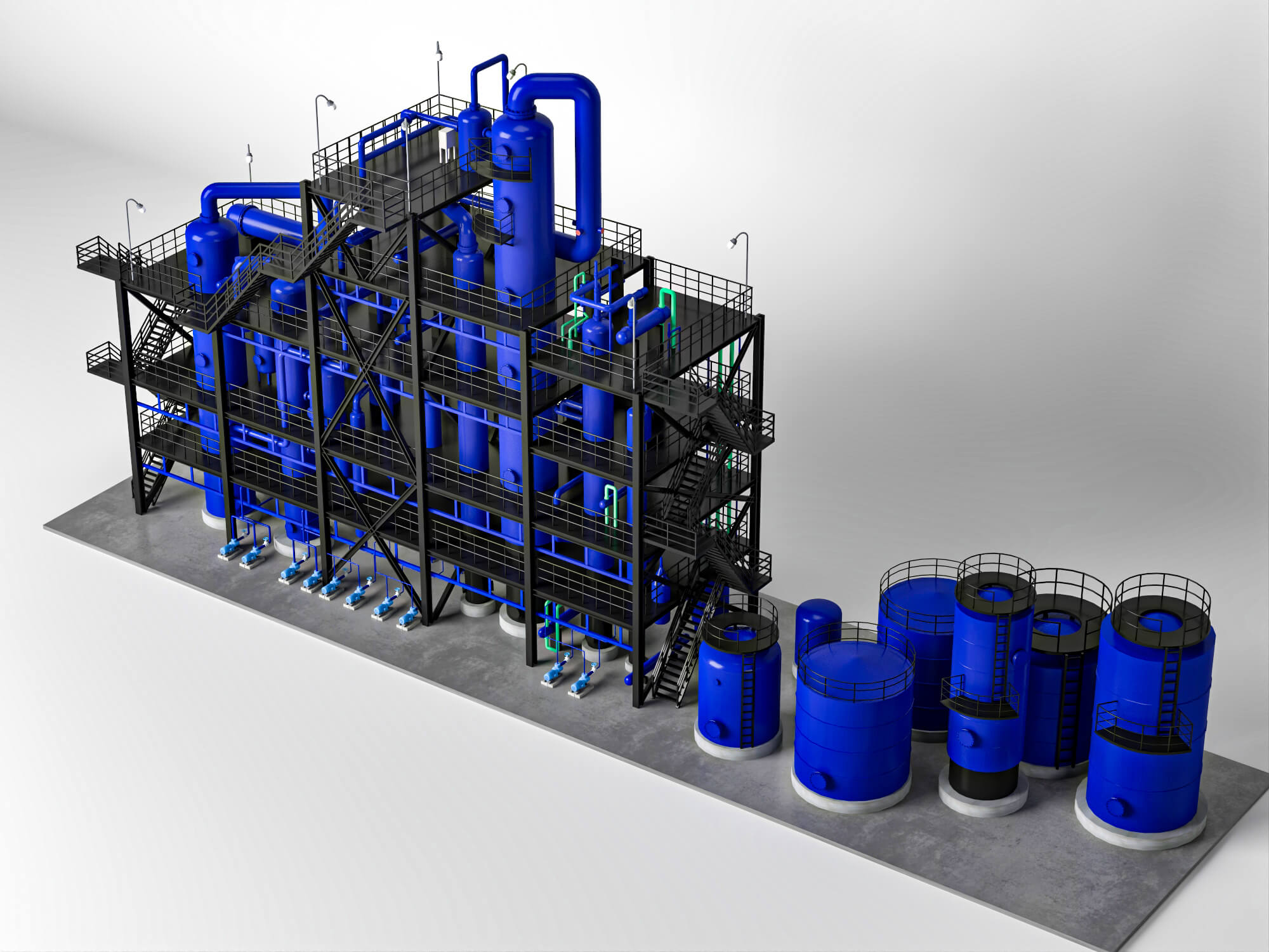 Chemical Industrial Process Plant Unit 3D Model