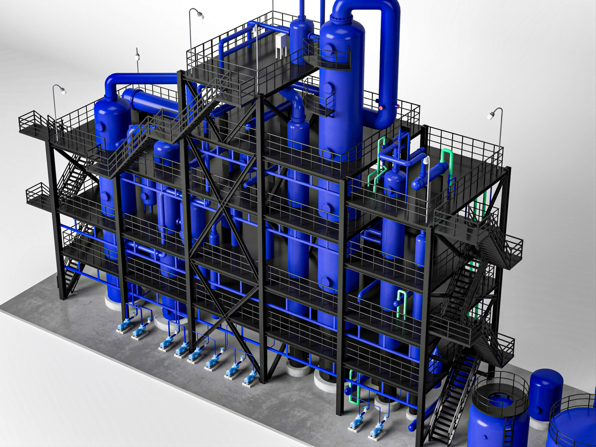 Chemical Industrial Process Plant Unit 3D Model