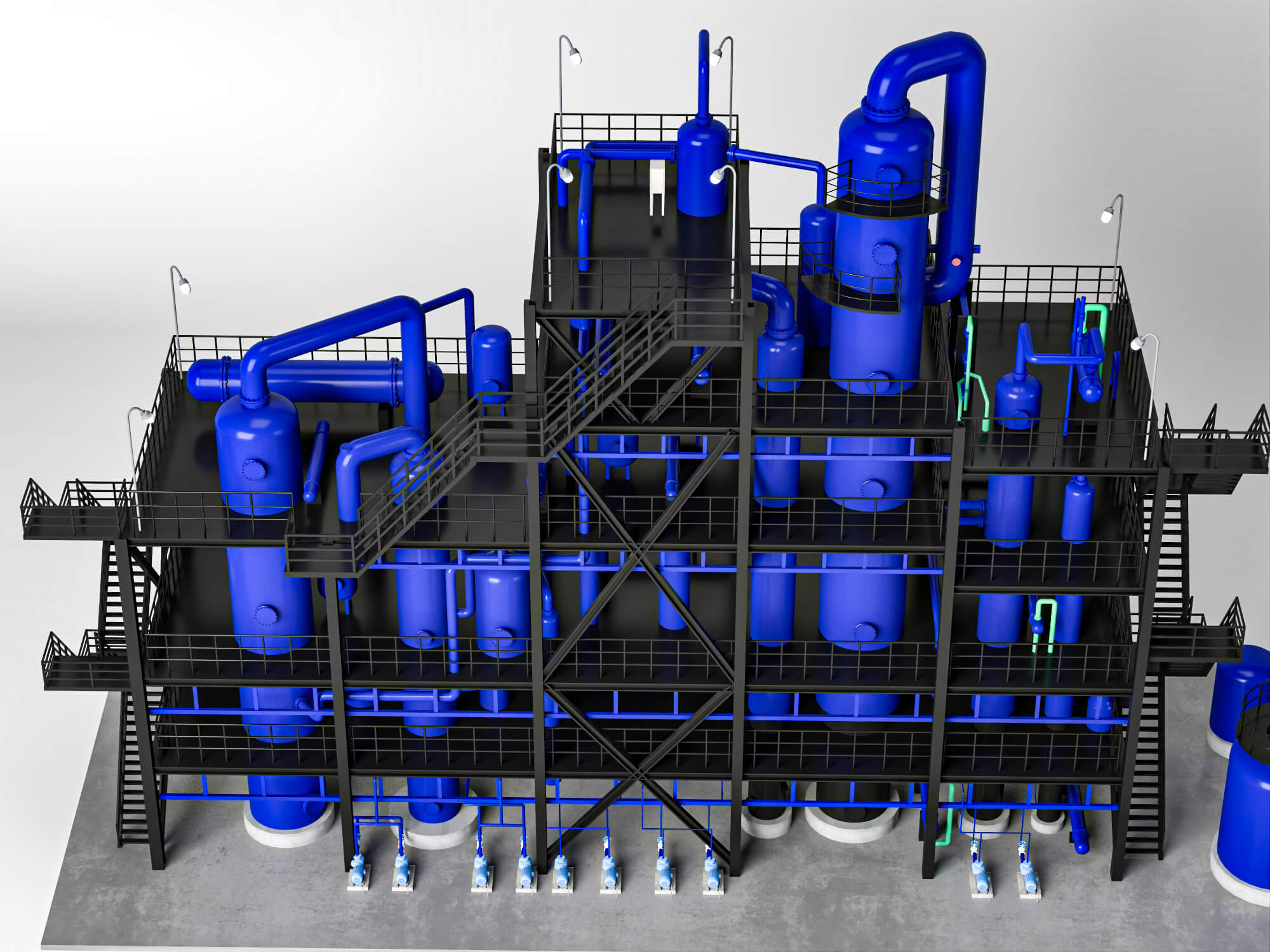 Chemical Industrial Process Plant Unit 3D Model