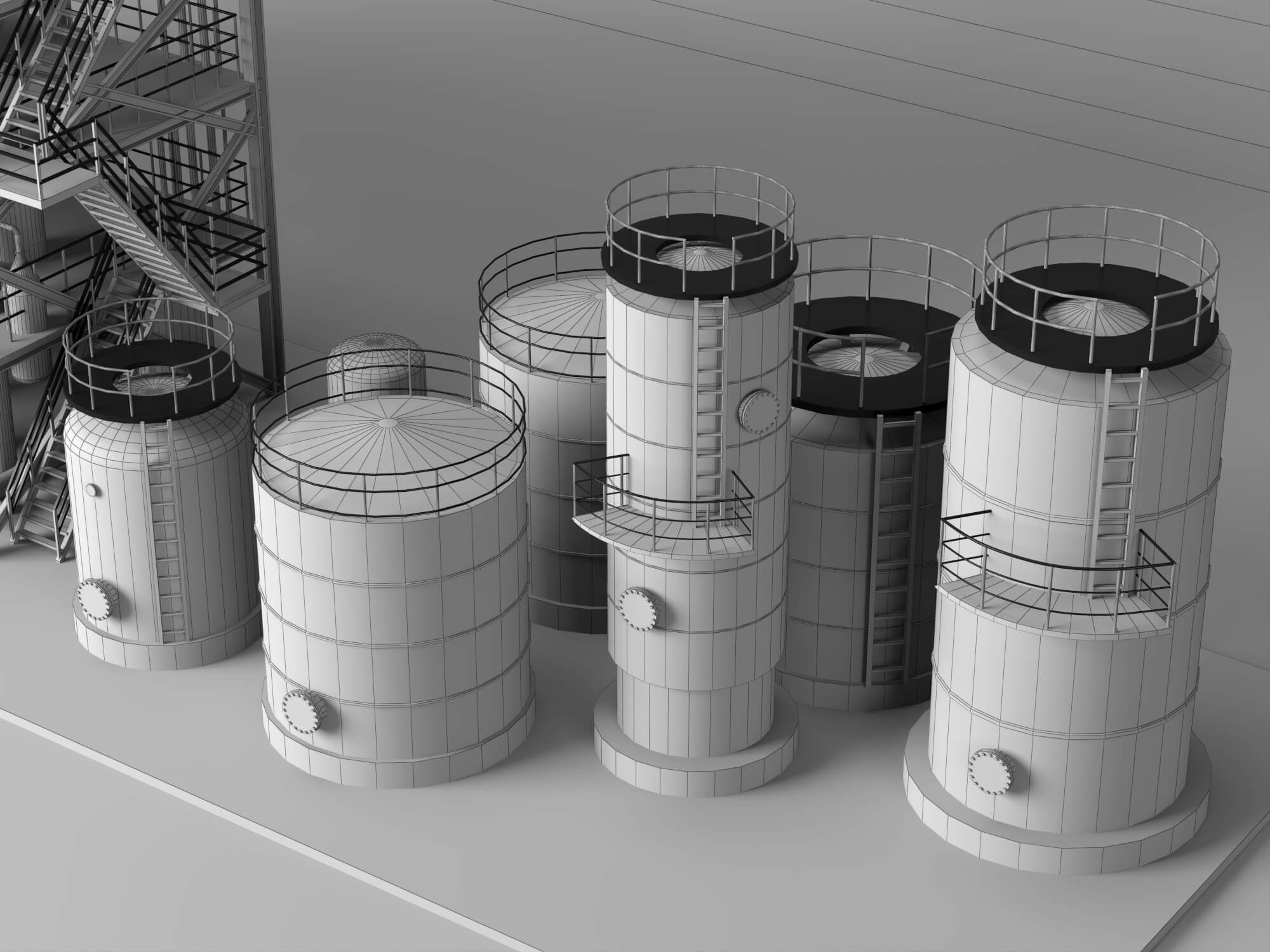 Chemical Industrial Process Plant Unit 3D Model