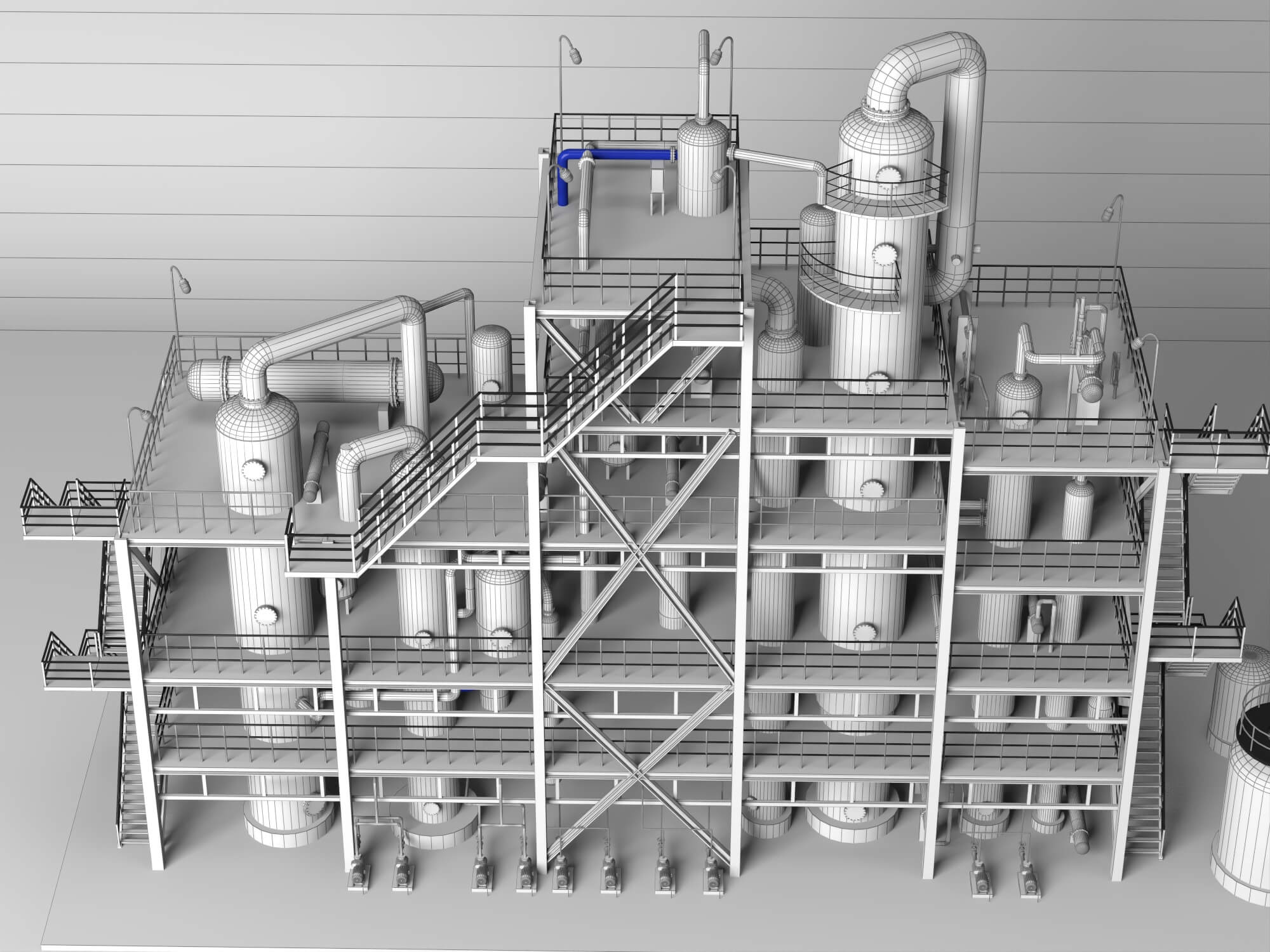 Chemical Industrial Process Plant Unit 3D Model