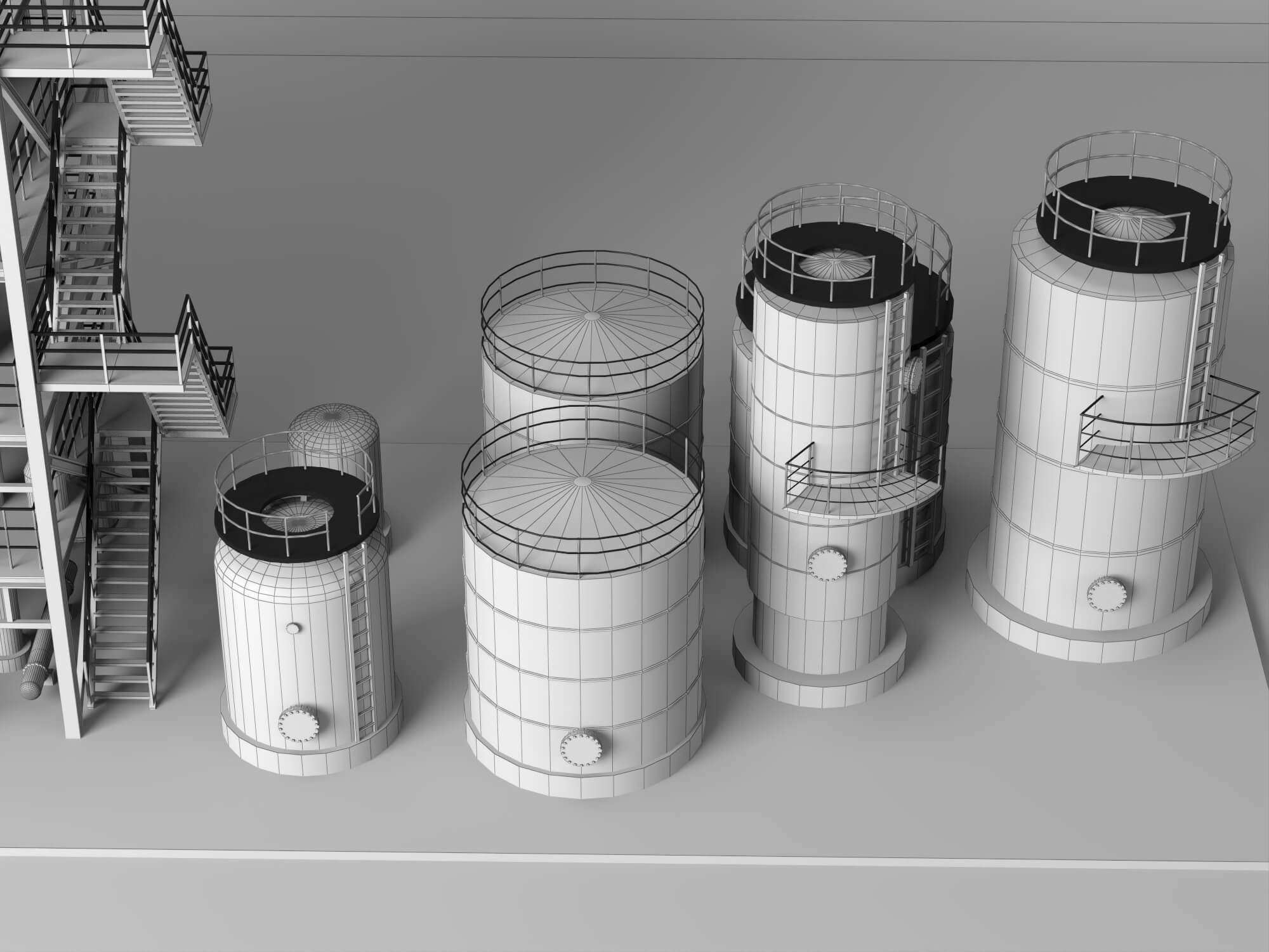 Chemical Industrial Process Plant Unit 3D Model