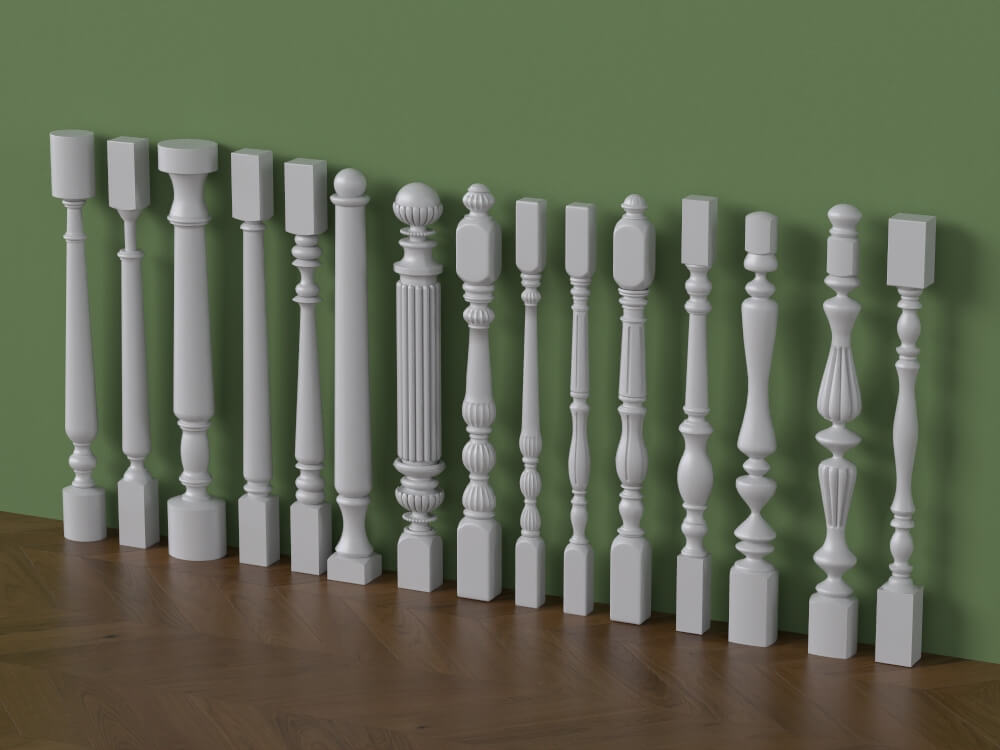 Classic Decorative Baluster Collection 3D Model