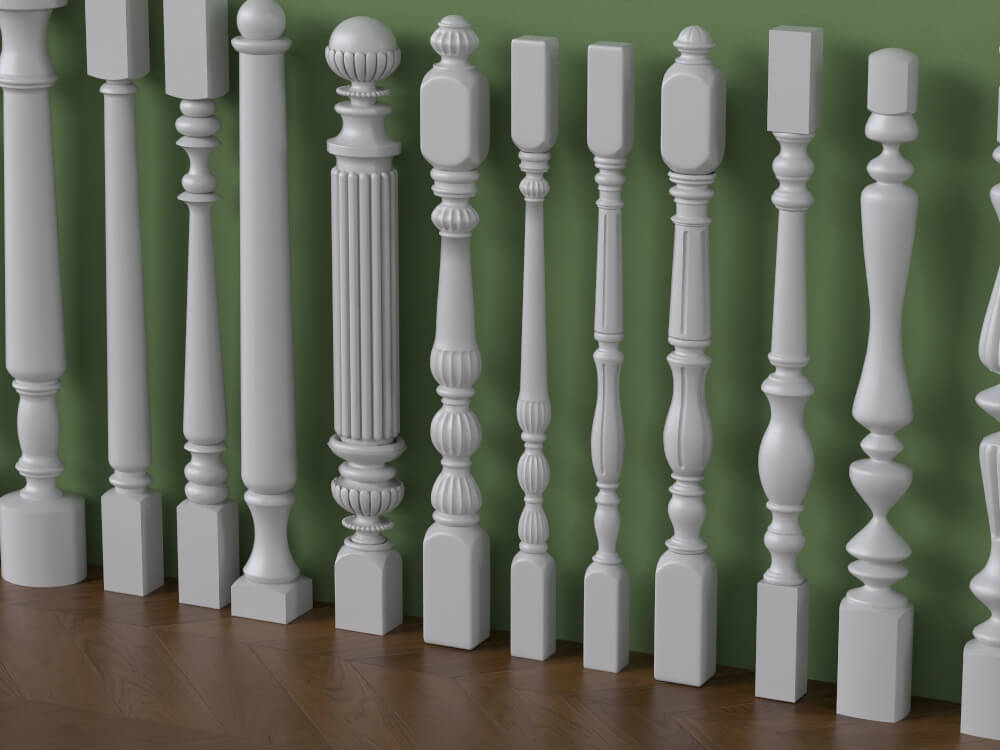 Classic Decorative Baluster Collection 3D Model
