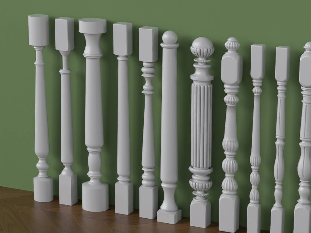Classic Decorative Baluster Collection 3D Model