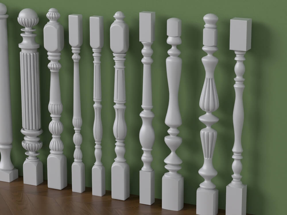 Classic Decorative Baluster Collection 3D Model