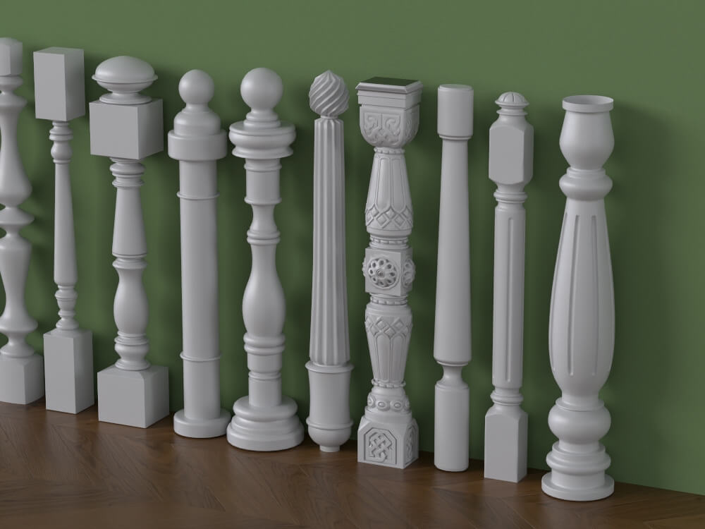 Classic Decorative Baluster Collection 3D Model