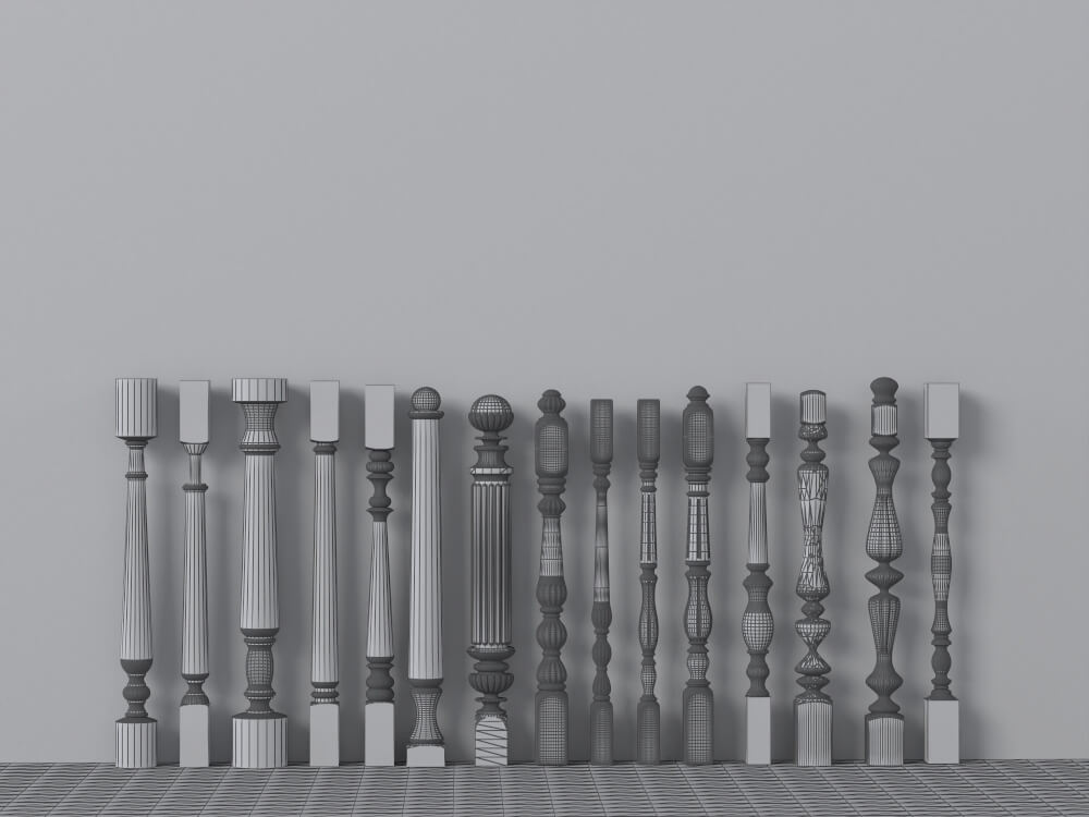 Classic Decorative Baluster Collection 3D Model