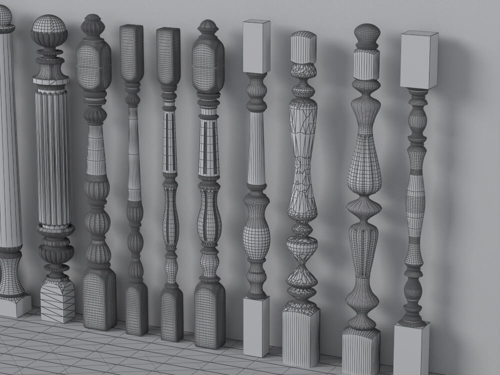Classic Decorative Baluster Collection 3D Model