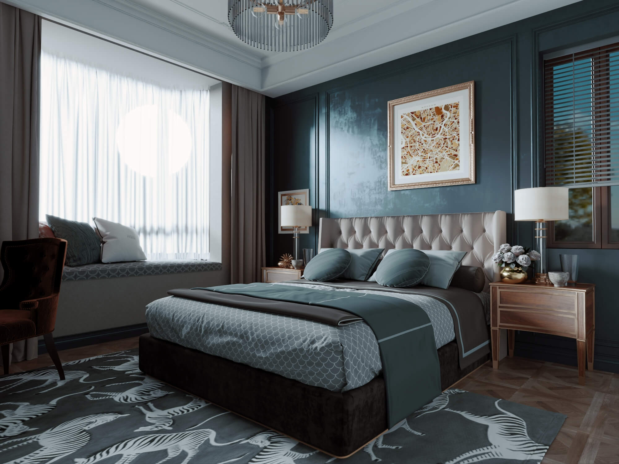 Classic Luxury Master Bedroom Interior 3d Model 3D Model