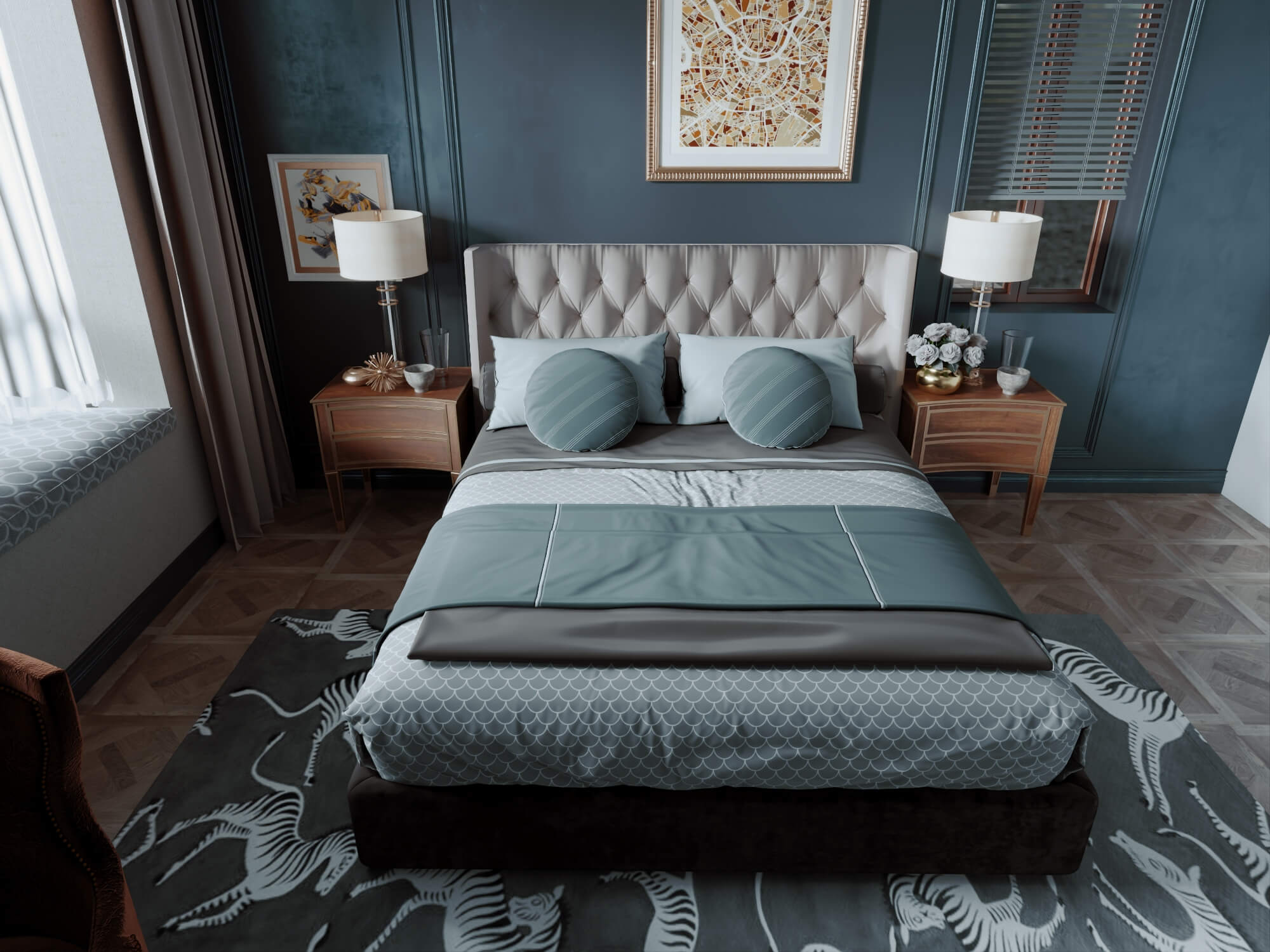 Classic Luxury Master Bedroom Interior 3d Model 3D Model
