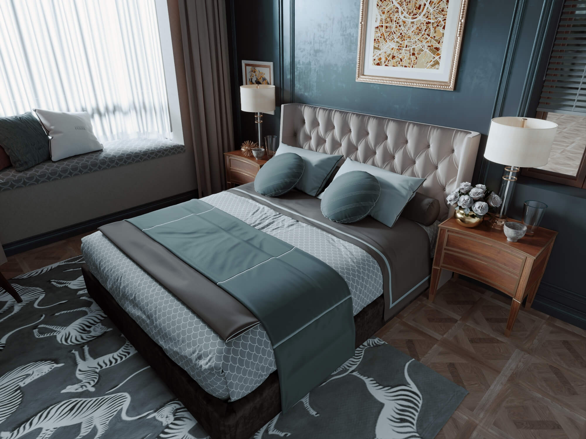 Classic Luxury Master Bedroom Interior 3d Model 3D Model