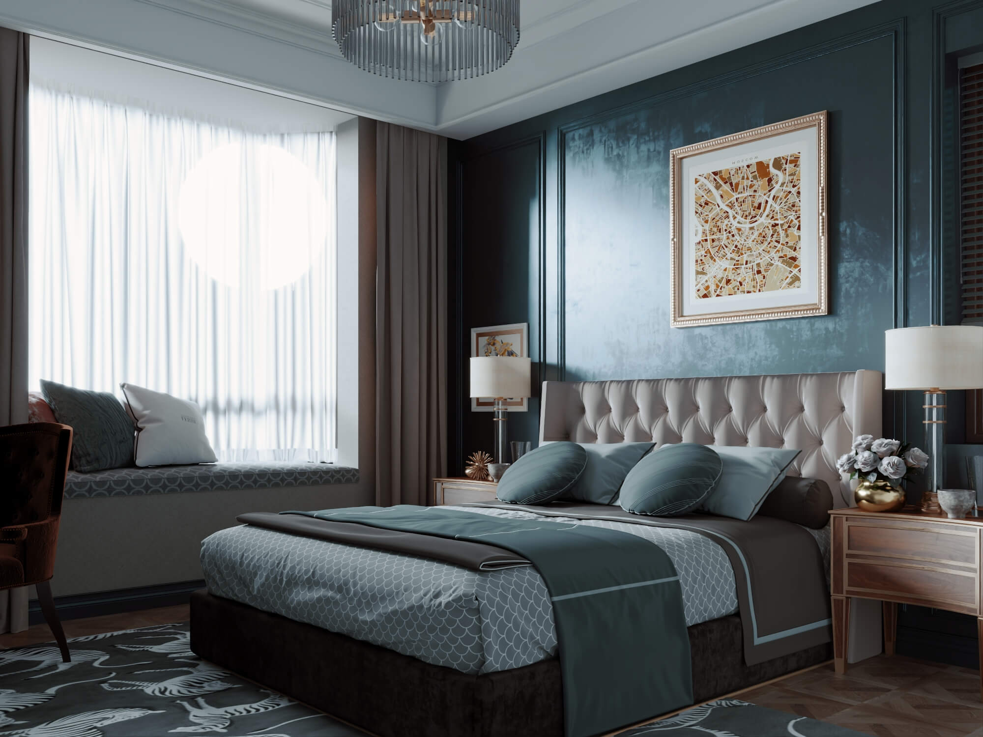 Classic Luxury Master Bedroom Interior 3d Model 3D Model