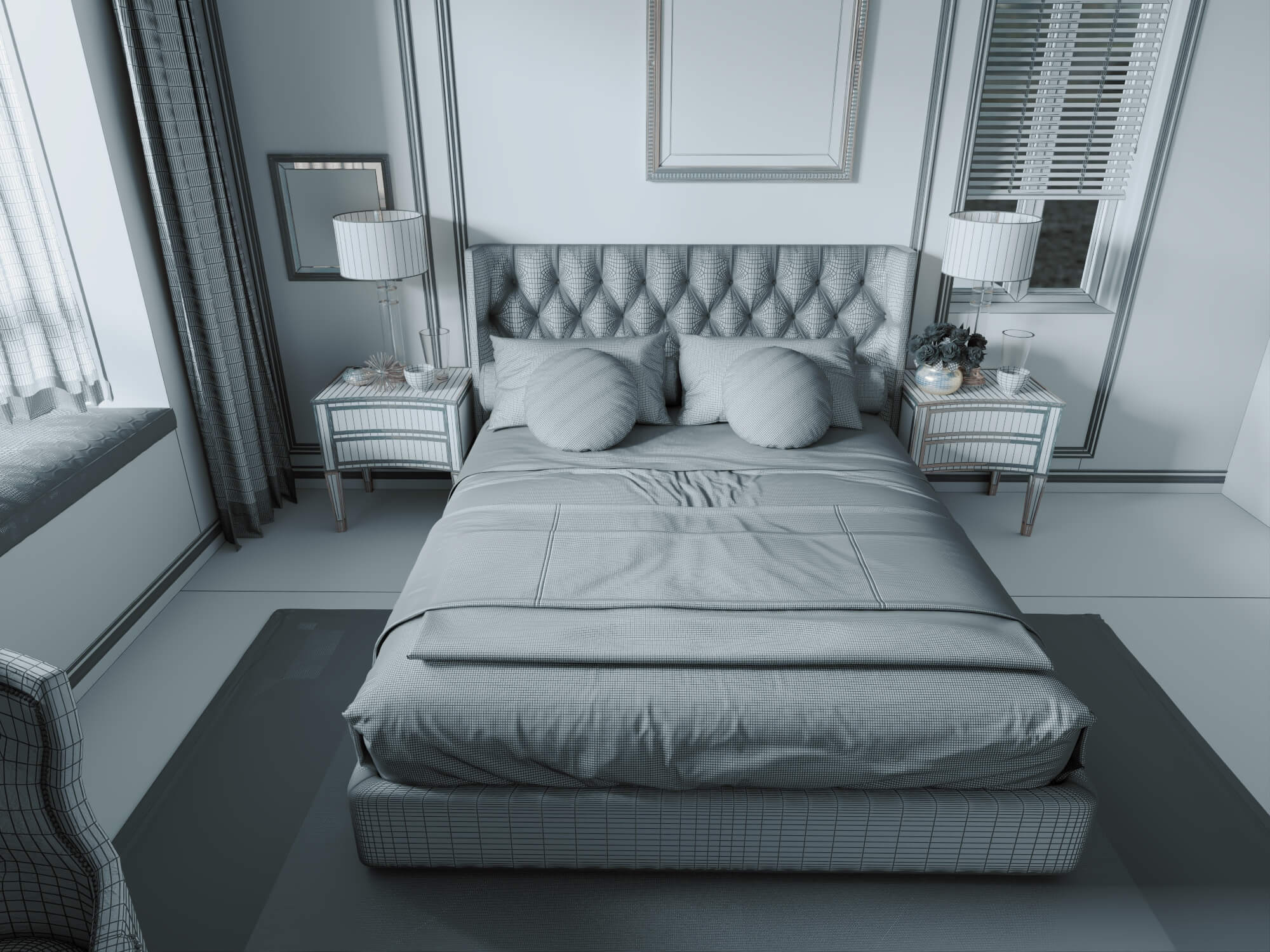 Classic Luxury Master Bedroom Interior 3d Model 3D Model