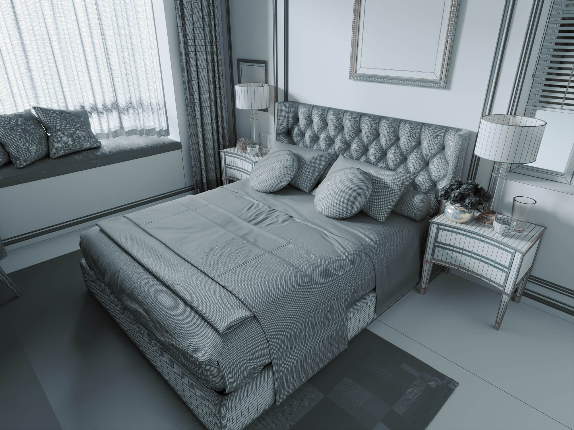 Classic Luxury Master Bedroom Interior 3d Model 3D Model