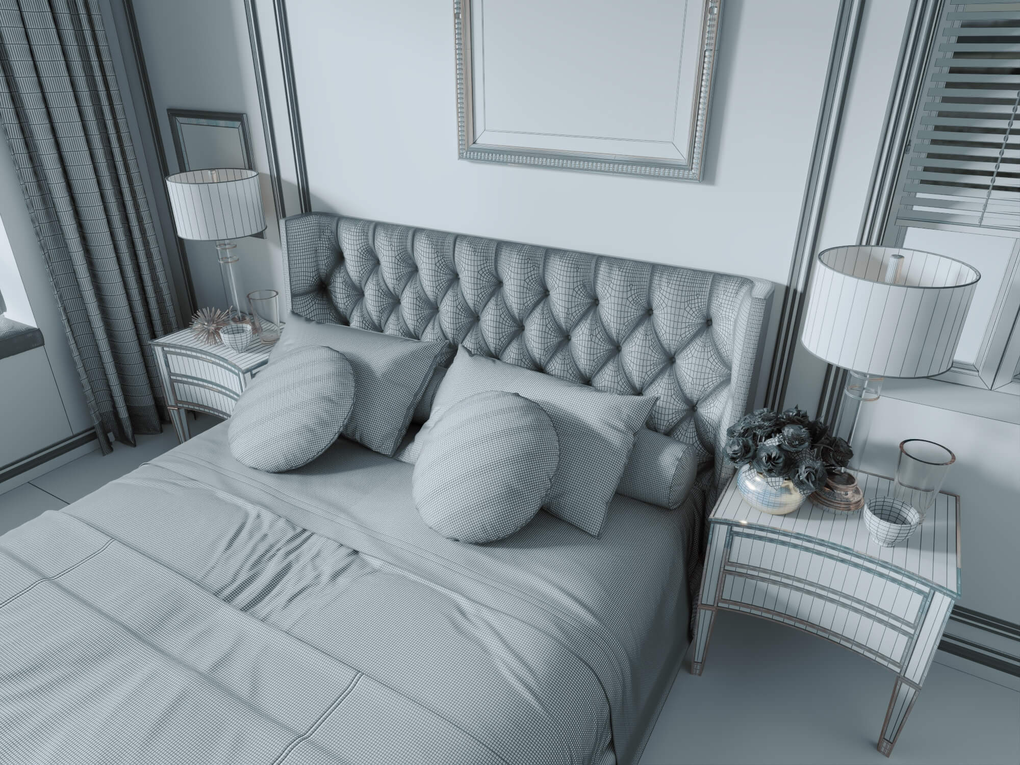 Classic Luxury Master Bedroom Interior 3d Model 3D Model