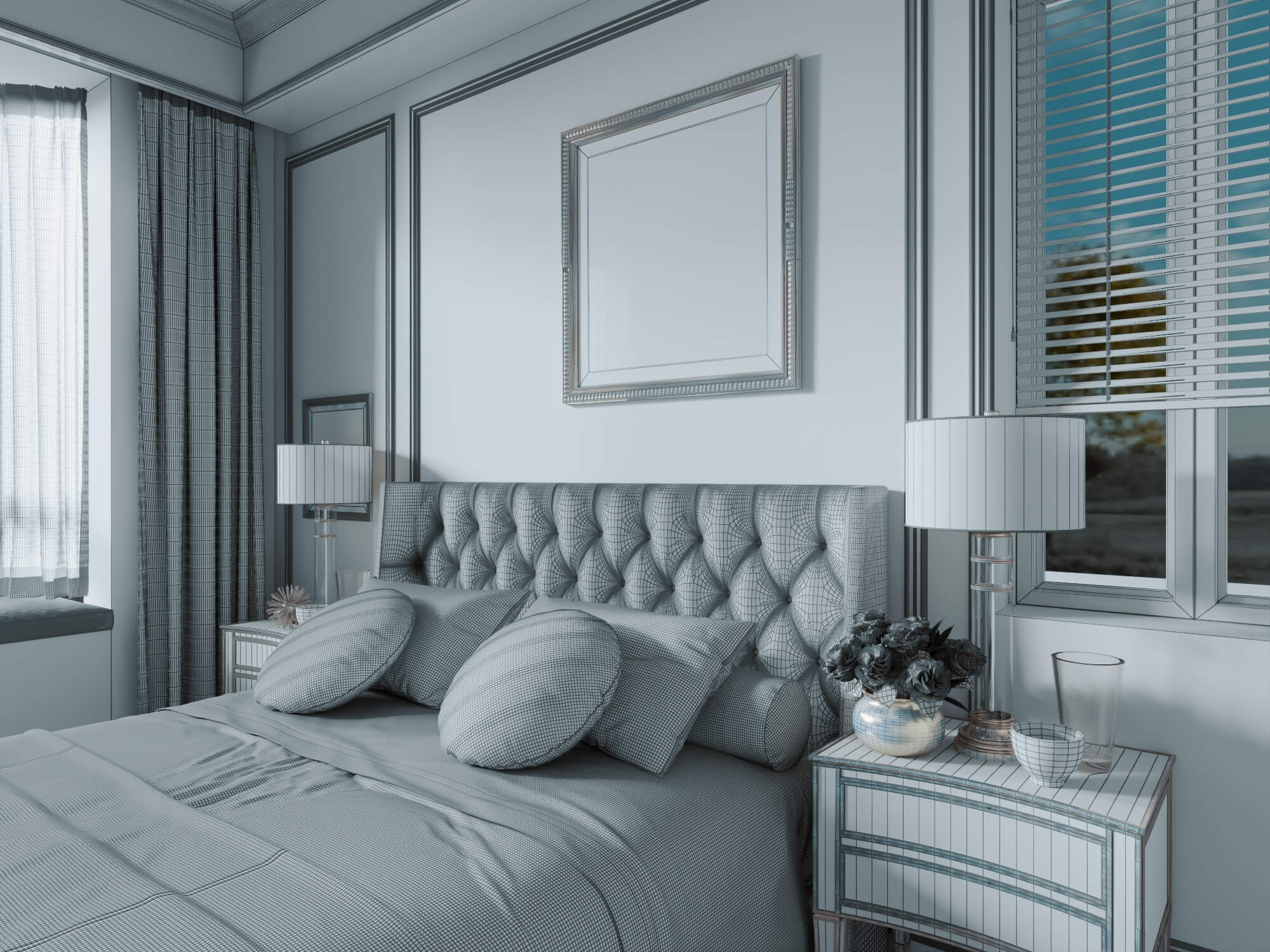 Classic Luxury Master Bedroom Interior 3d Model 3D Model