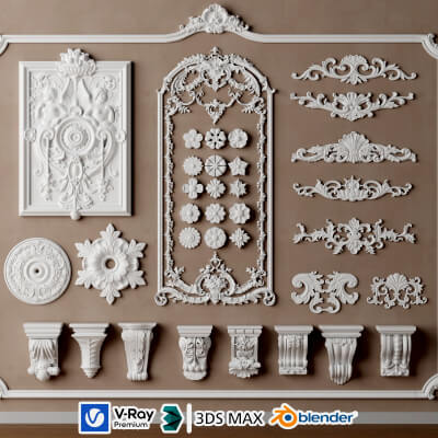Classic Ornamental Plaster Molding Set