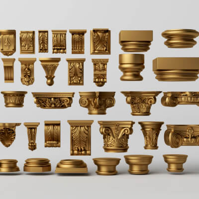 Classical Column Capitals 3D Model Pack