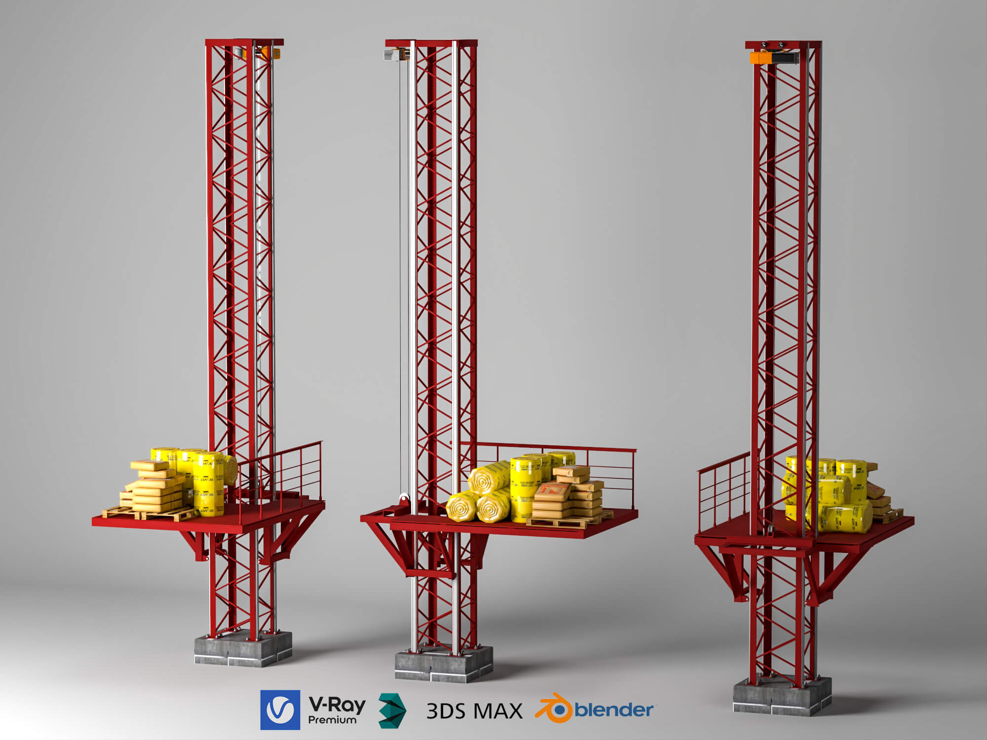 Construction Material Lift 3D Model 3D Model