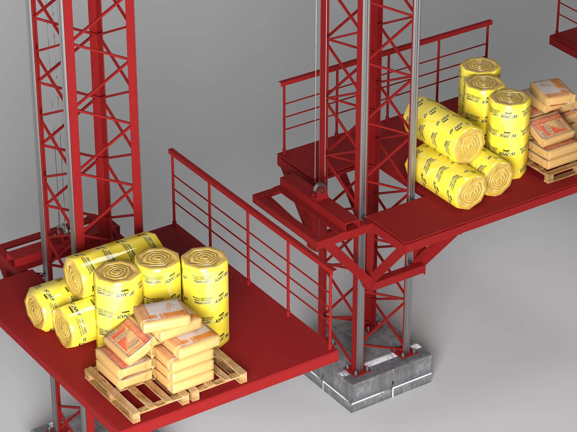 Construction Material Lift 3D Model 3D Model