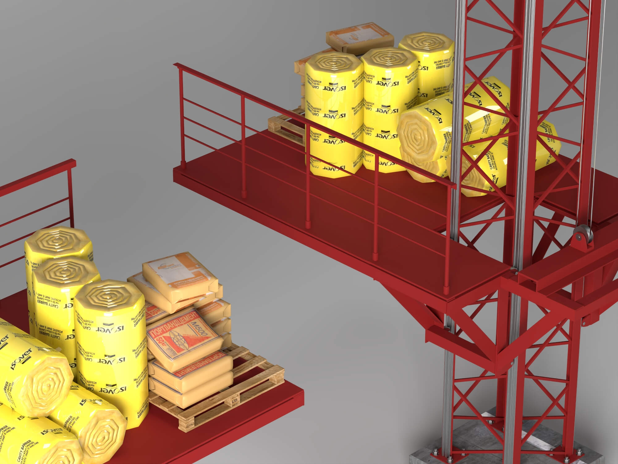 Construction Material Lift 3D Model 3D Model