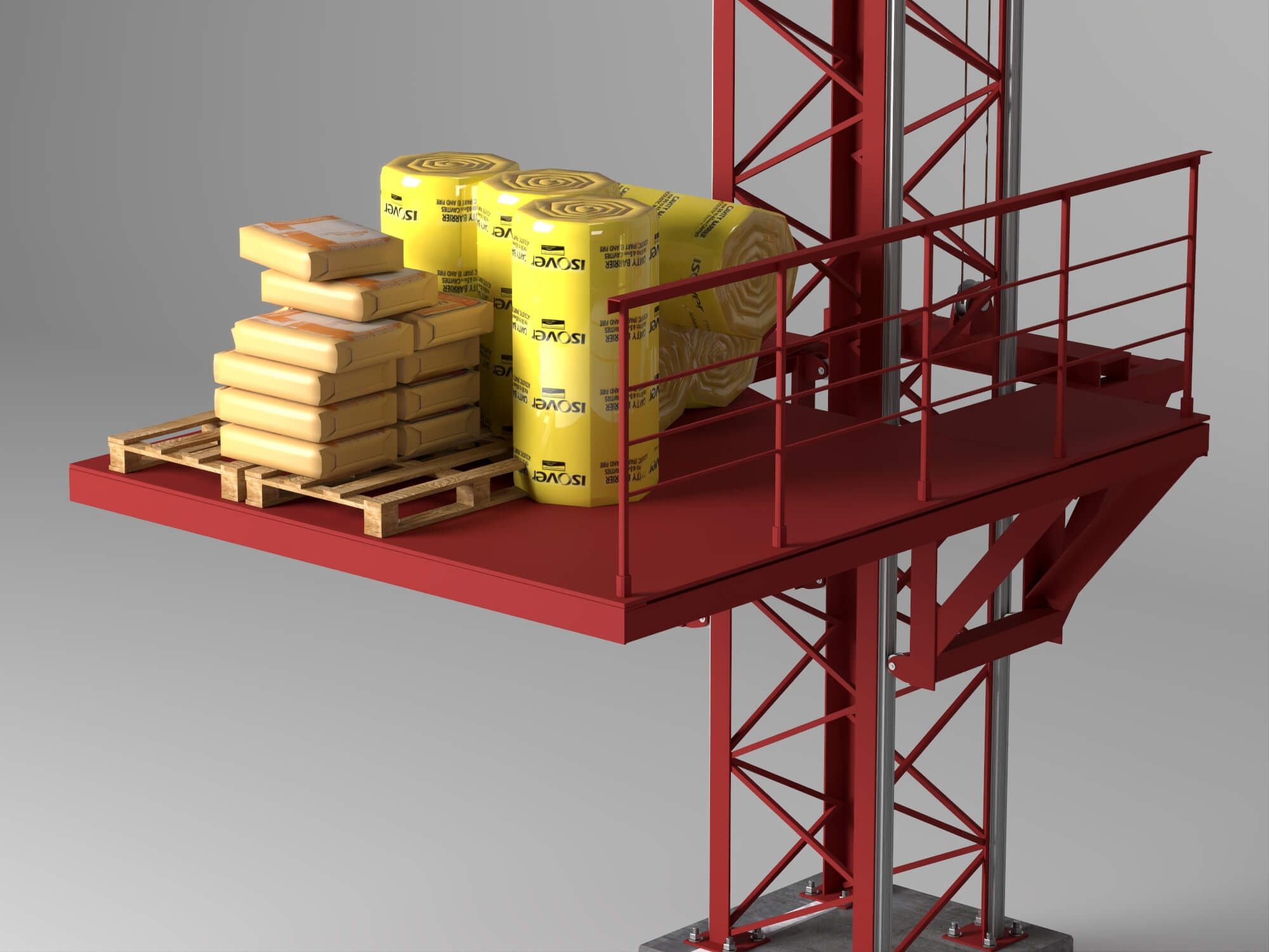 Construction Material Lift 3D Model 3D Model