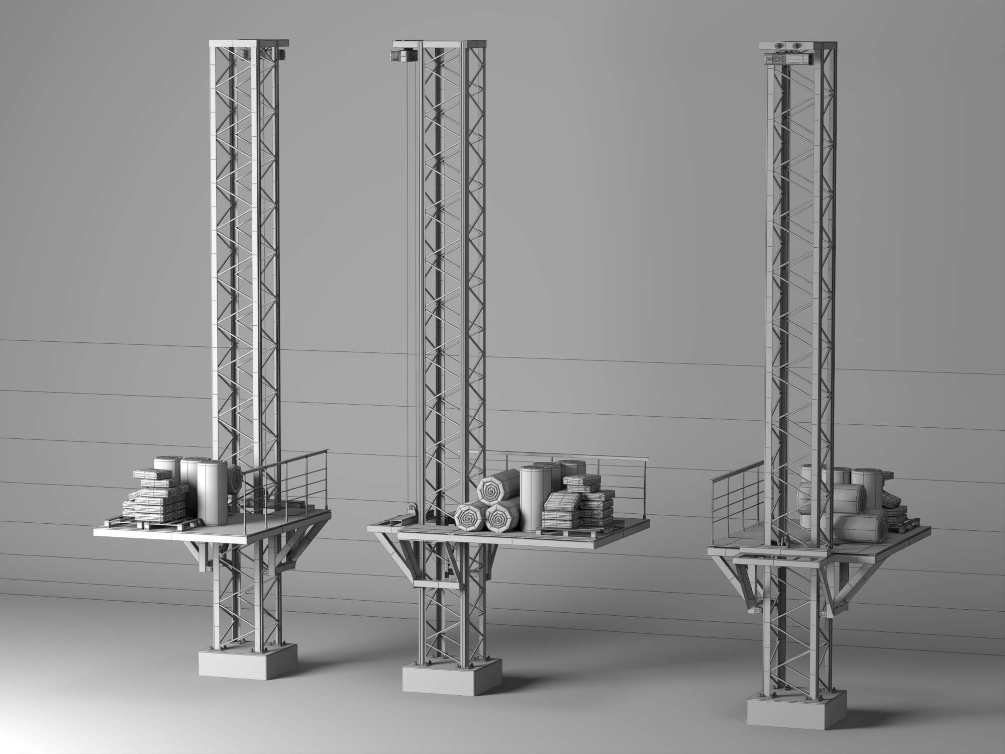 Construction Material Lift 3D Model 3D Model