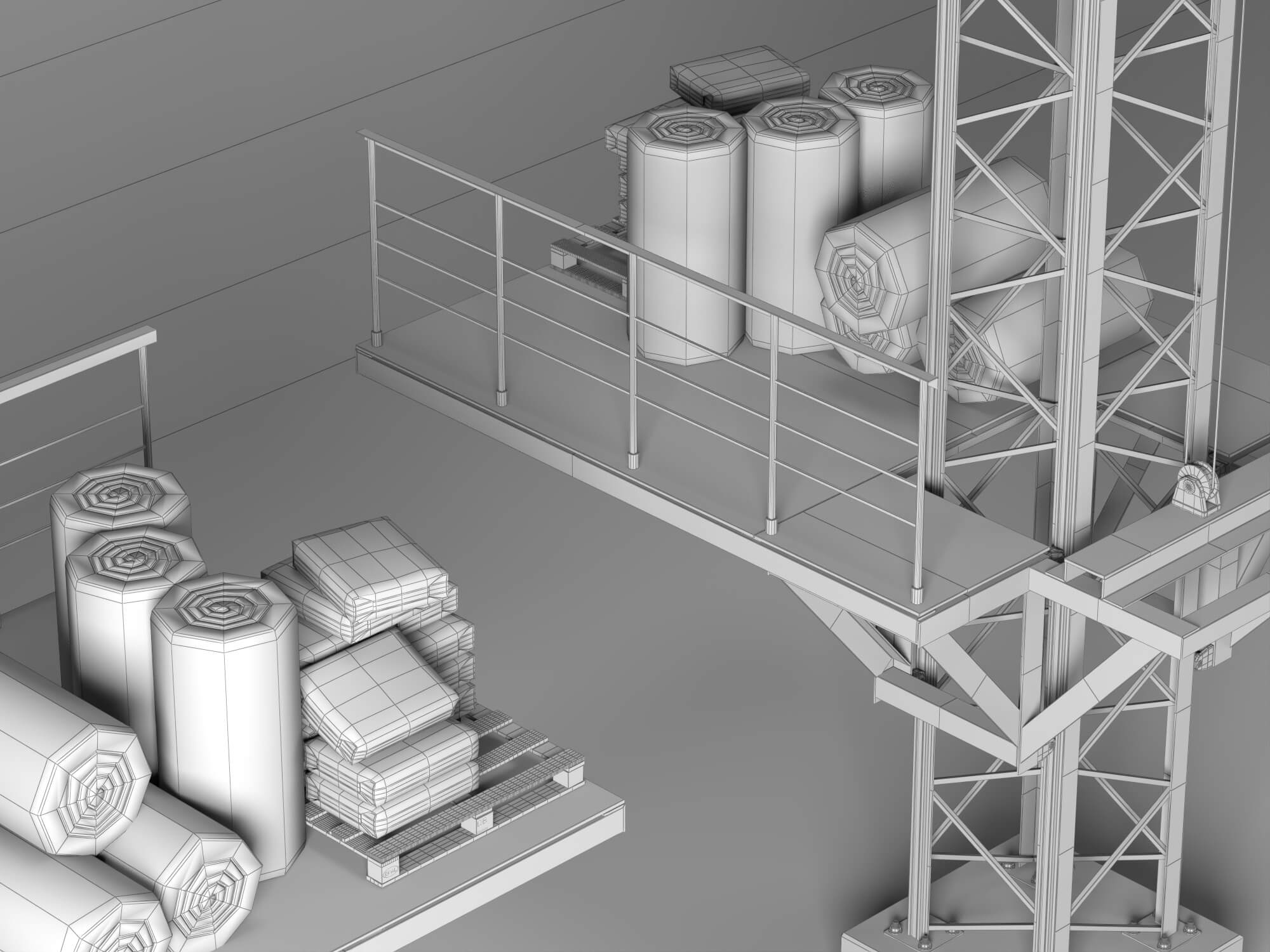 Construction Material Lift 3D Model 3D Model