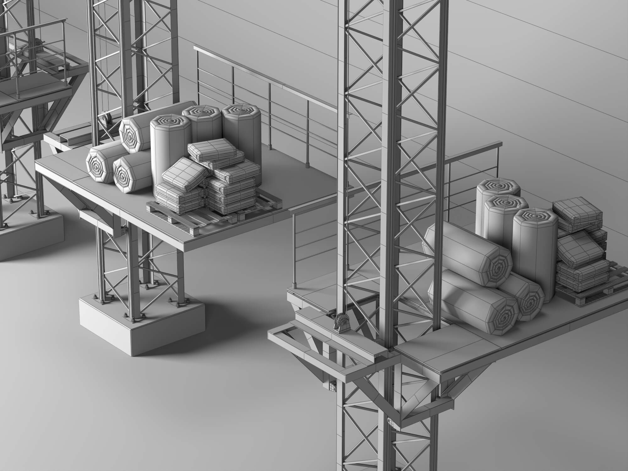 Construction Material Lift 3D Model 3D Model
