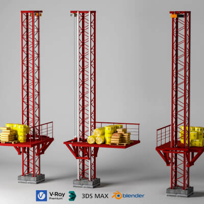 Construction Material Lift 3D Model
